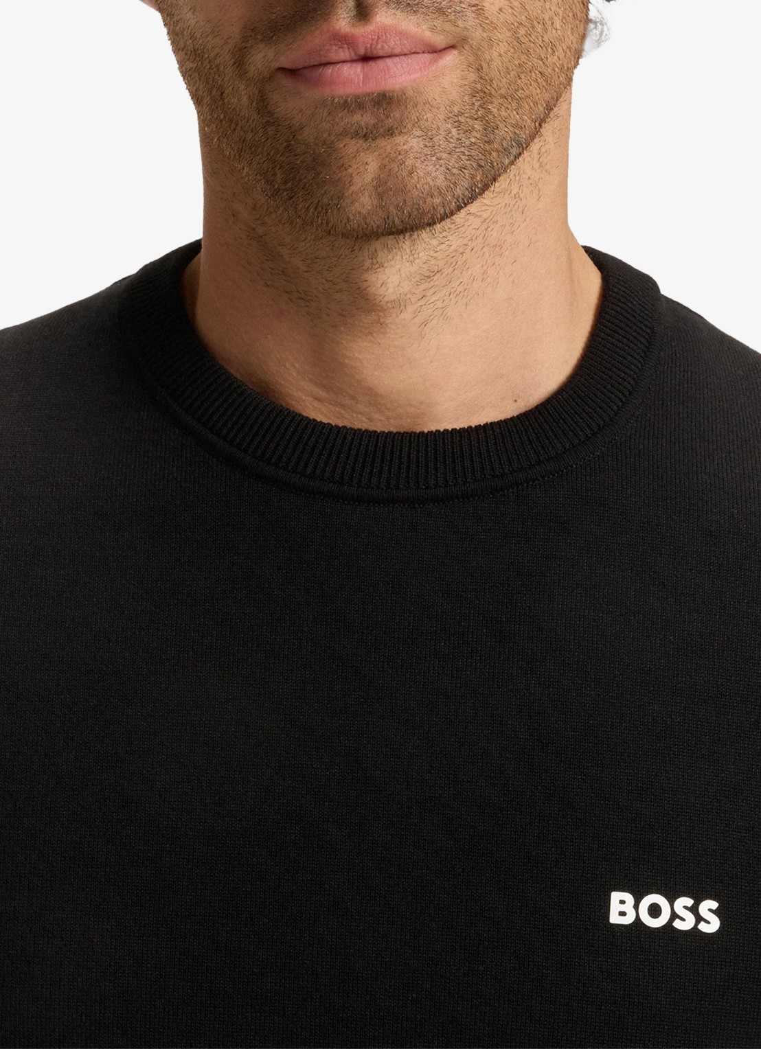 BOSS Sweater met logo - detail 2 zwart