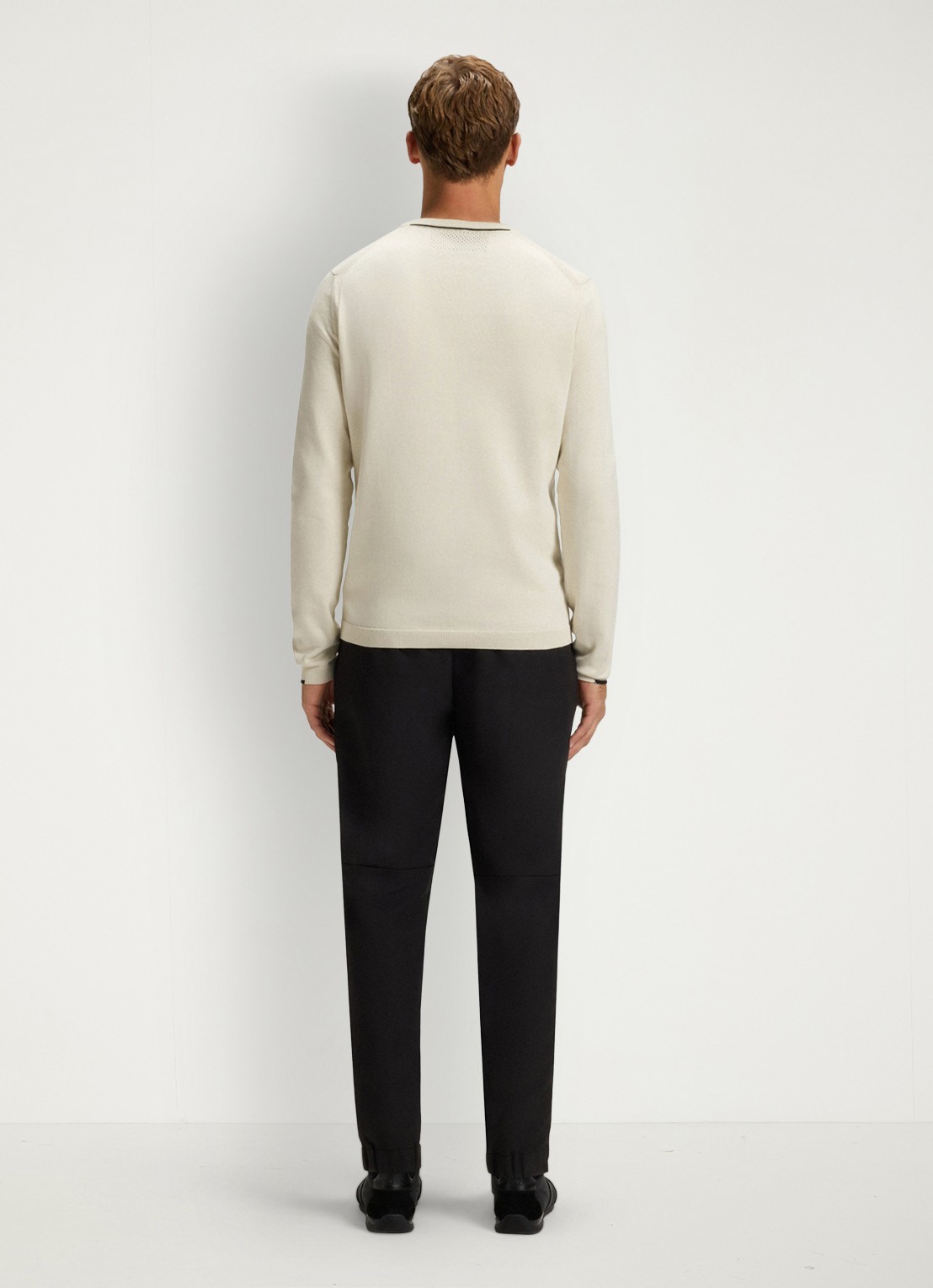 BOSS Sweater met logo - achterkant gebroken wit