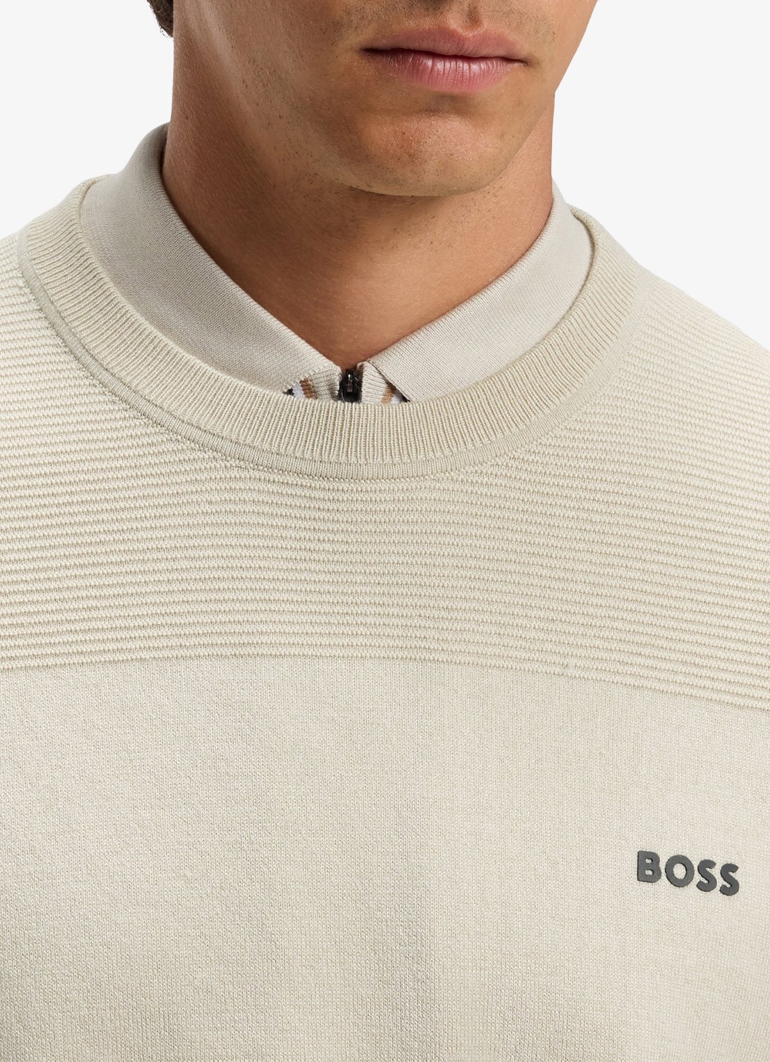 BOSS Sweater met logo - detail 2 beige