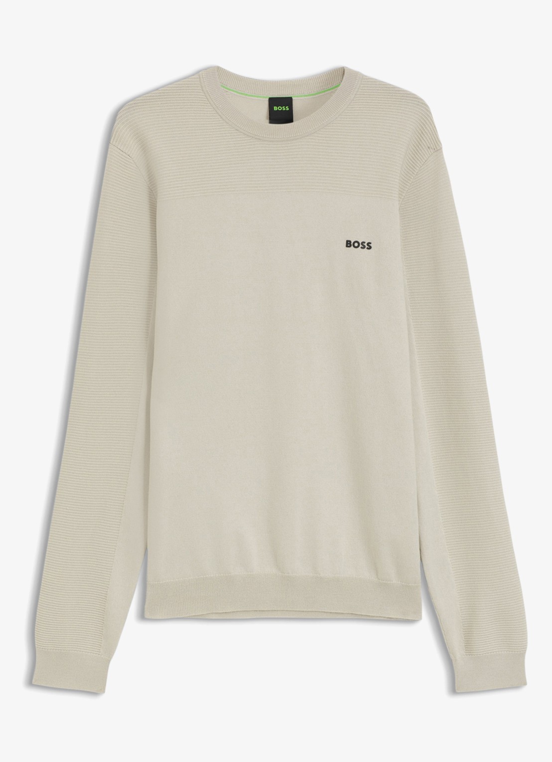 BOSS Sweater met logo - voorkant 3 beige