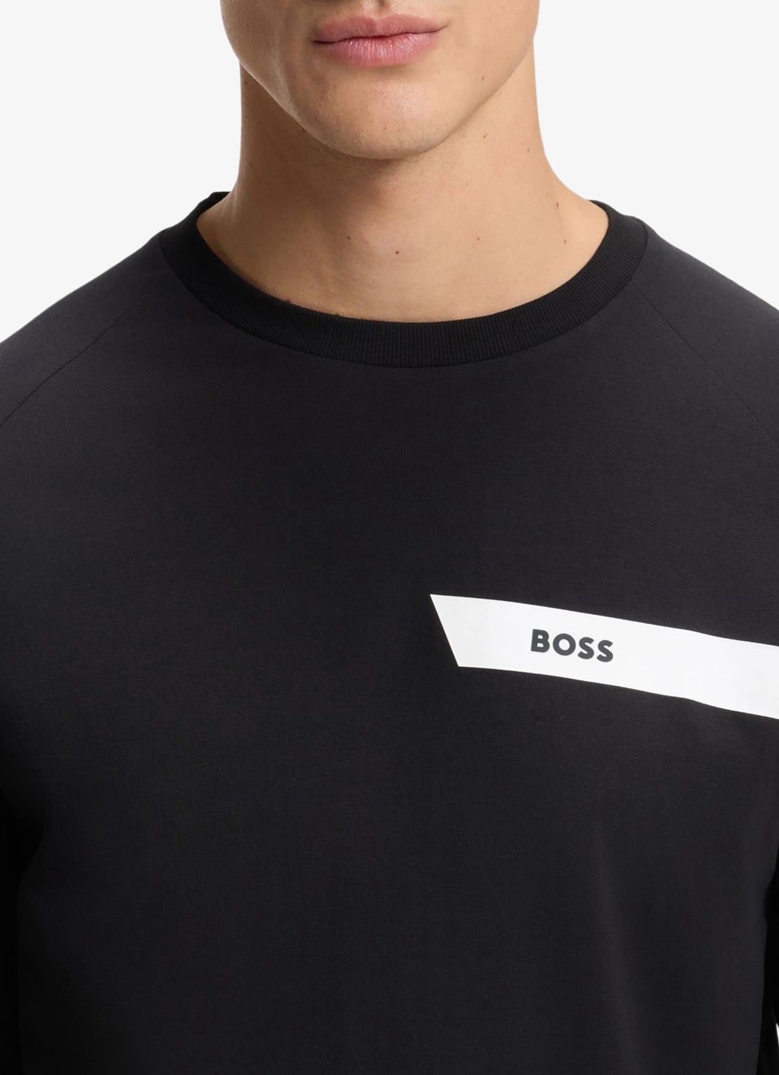 BOSS Sweater met logo - detail 5 donkerblauw