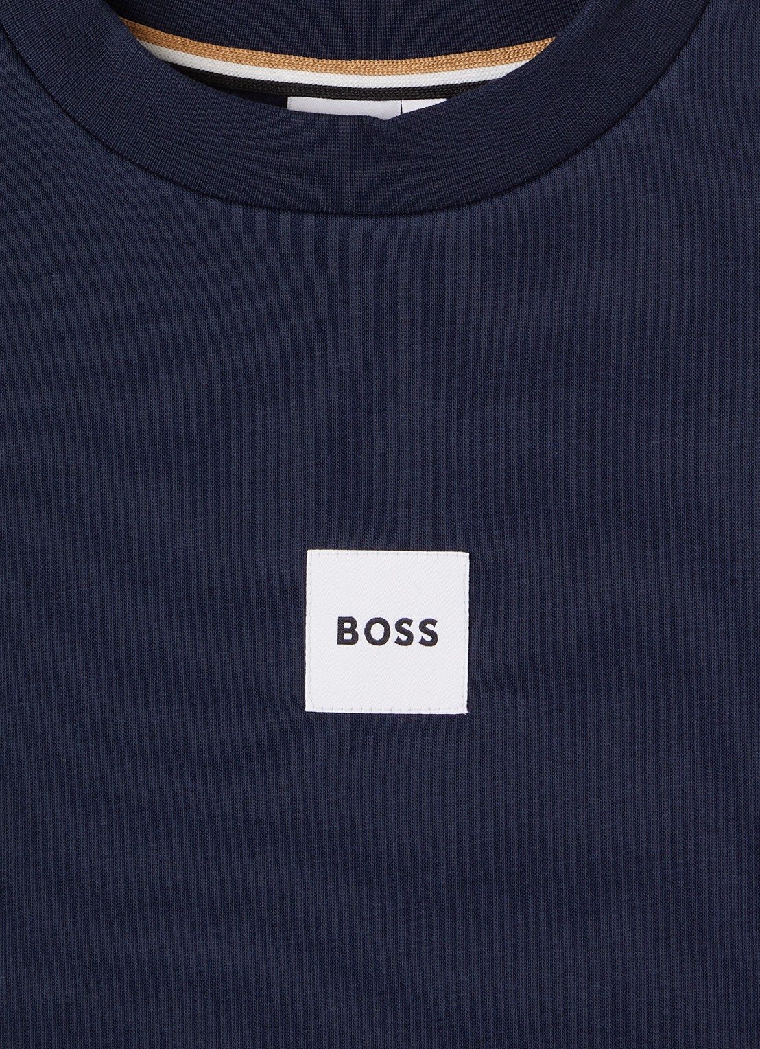 BOSS Sweater met logo - detail 3 donkerblauw