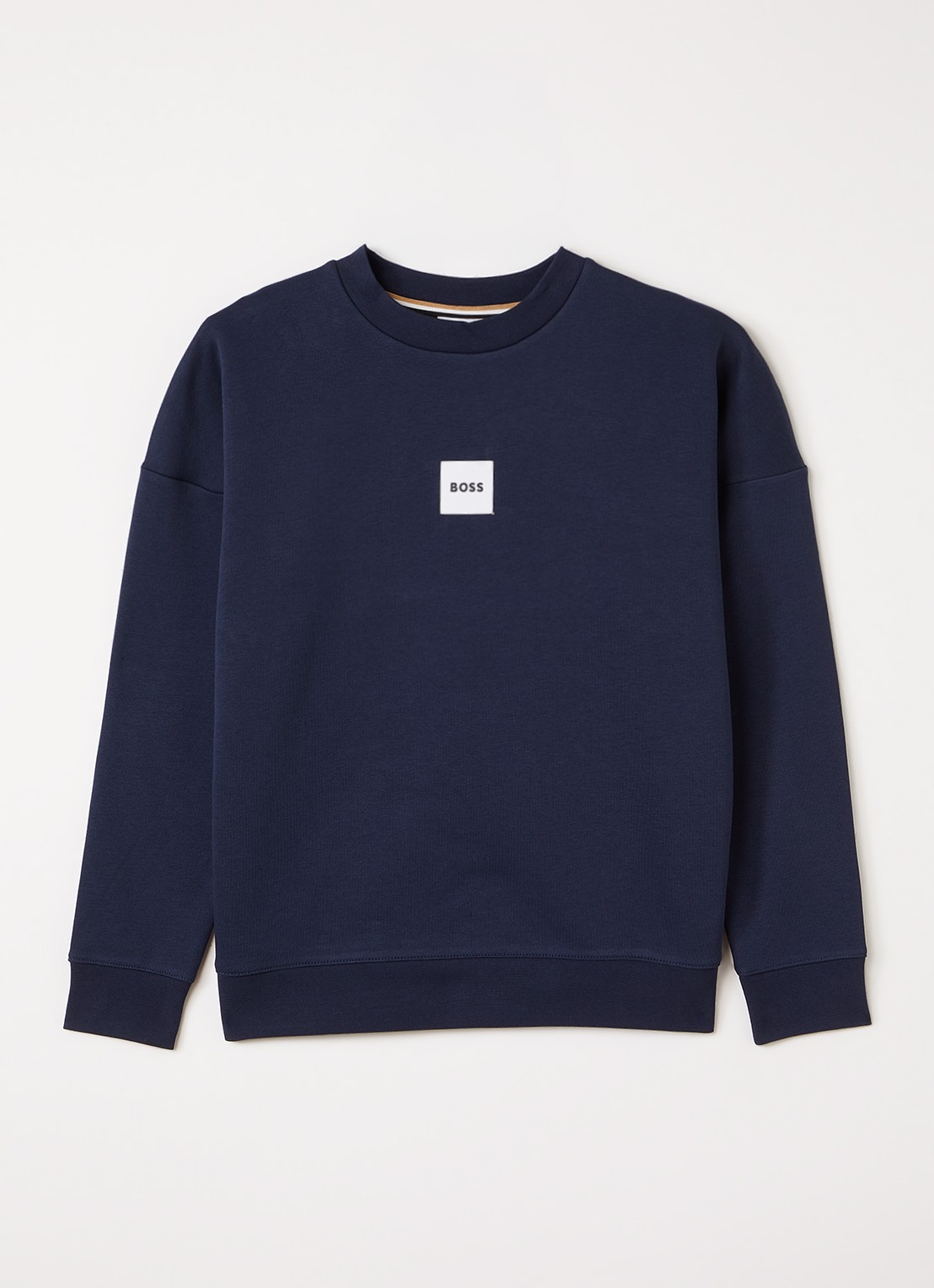BOSS Sweater met logo - voorkant donkerblauw