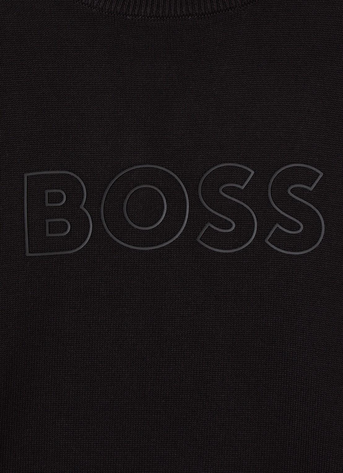BOSS Sweater met logo - detail zwart