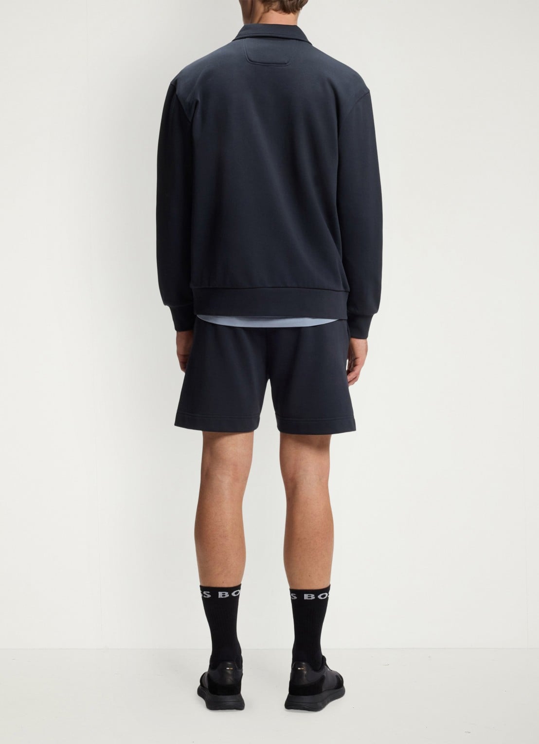 BOSS Sweater met logo - achterkant 3 donkerblauw