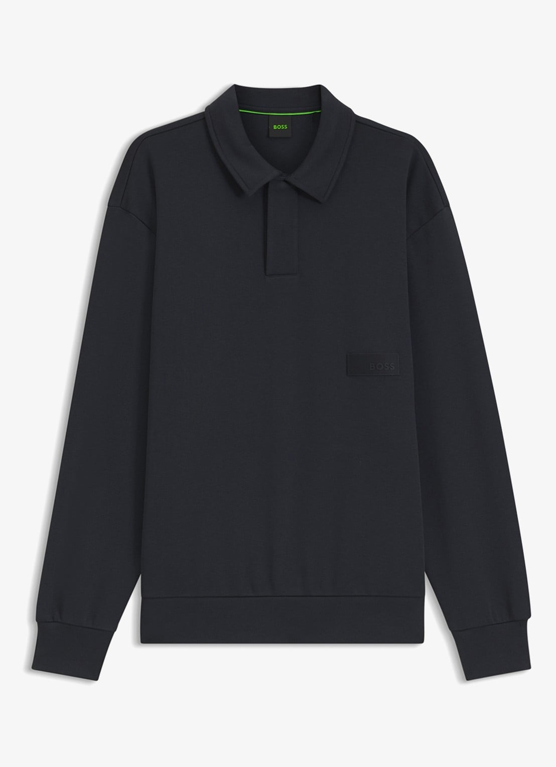 BOSS Sweater met logo - voorkant donkerblauw