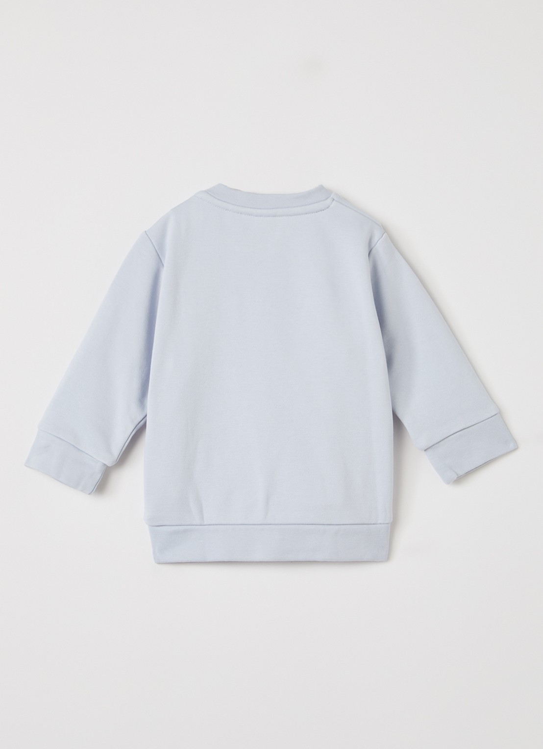BOSS Sweater met logoprint - voorkant 2 lichtblauw