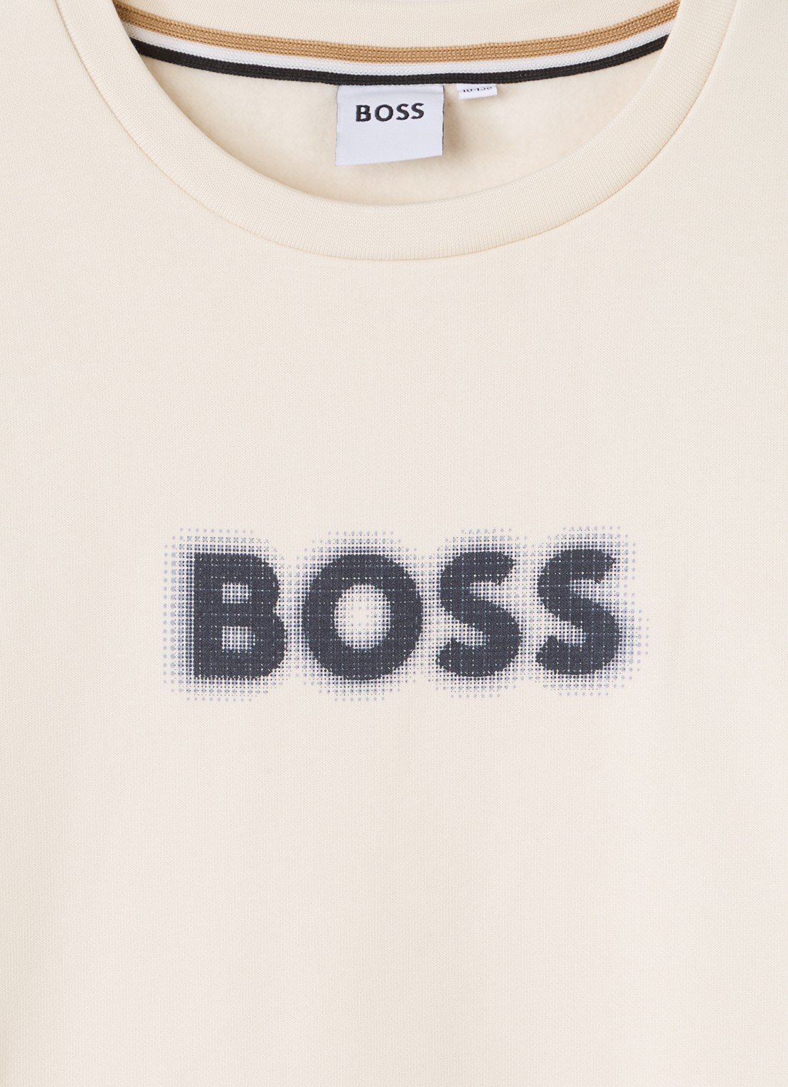 BOSS Sweater met logoprint - detail 3 creme