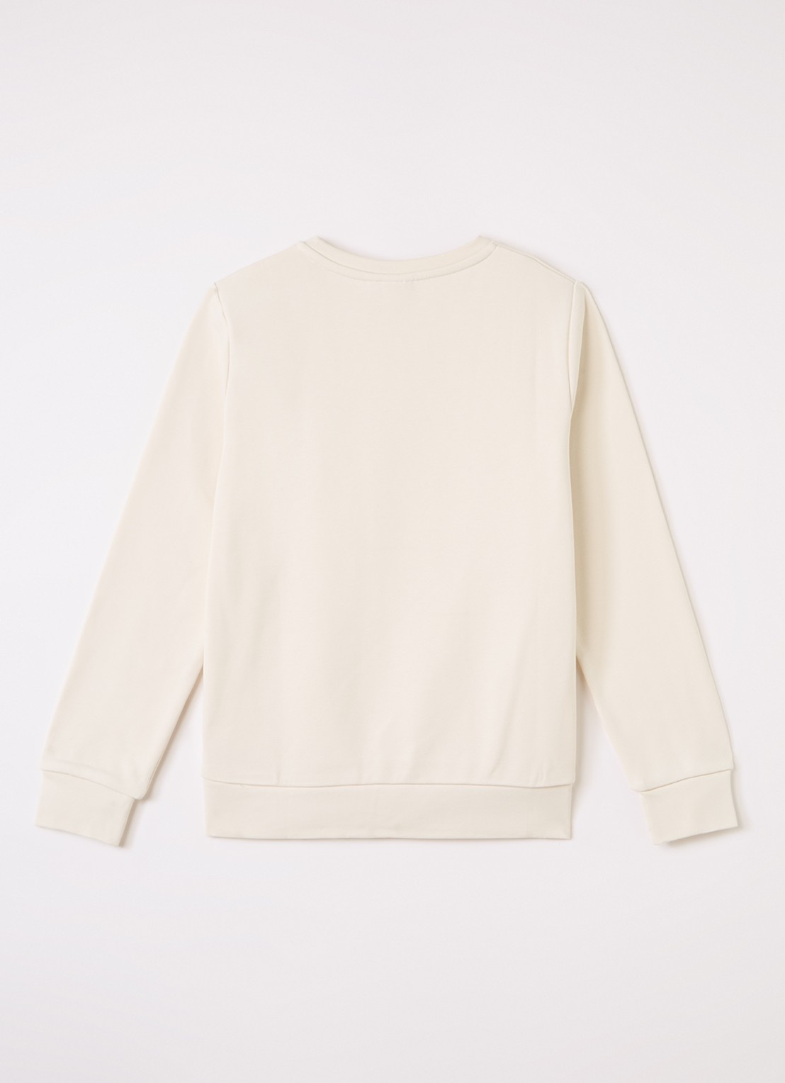BOSS Sweater met logoprint - voorkant 2 creme