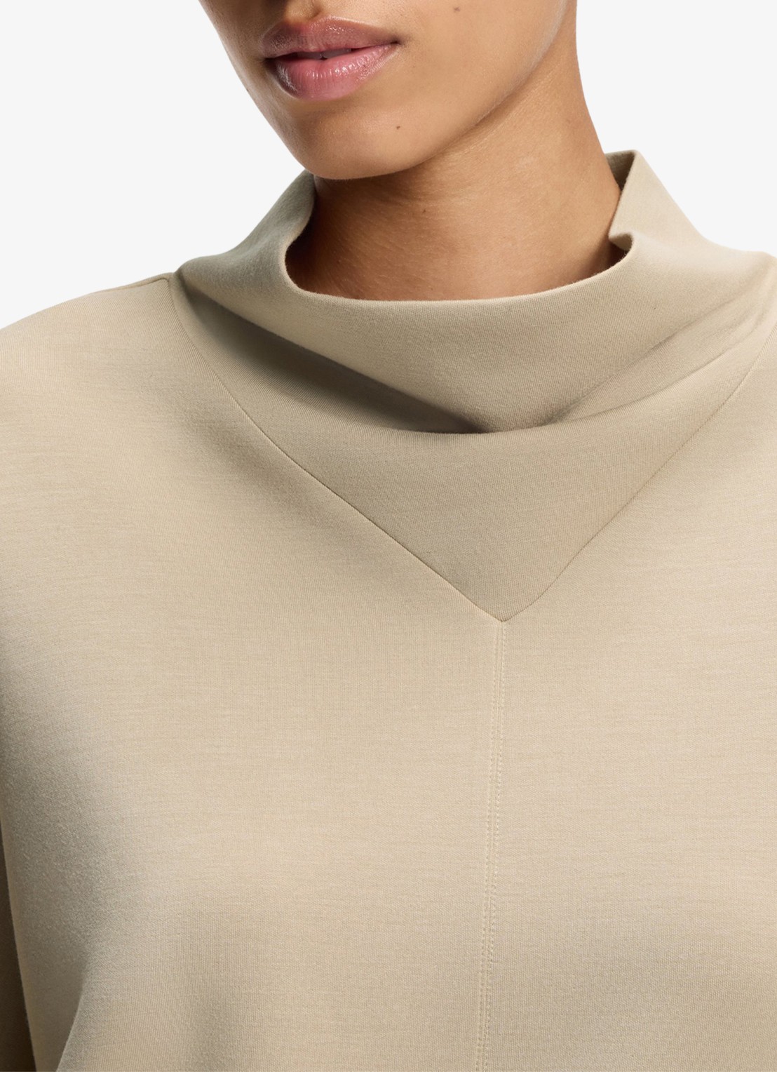 BOSS Sweater met opstaande kraag - detail 5 beige