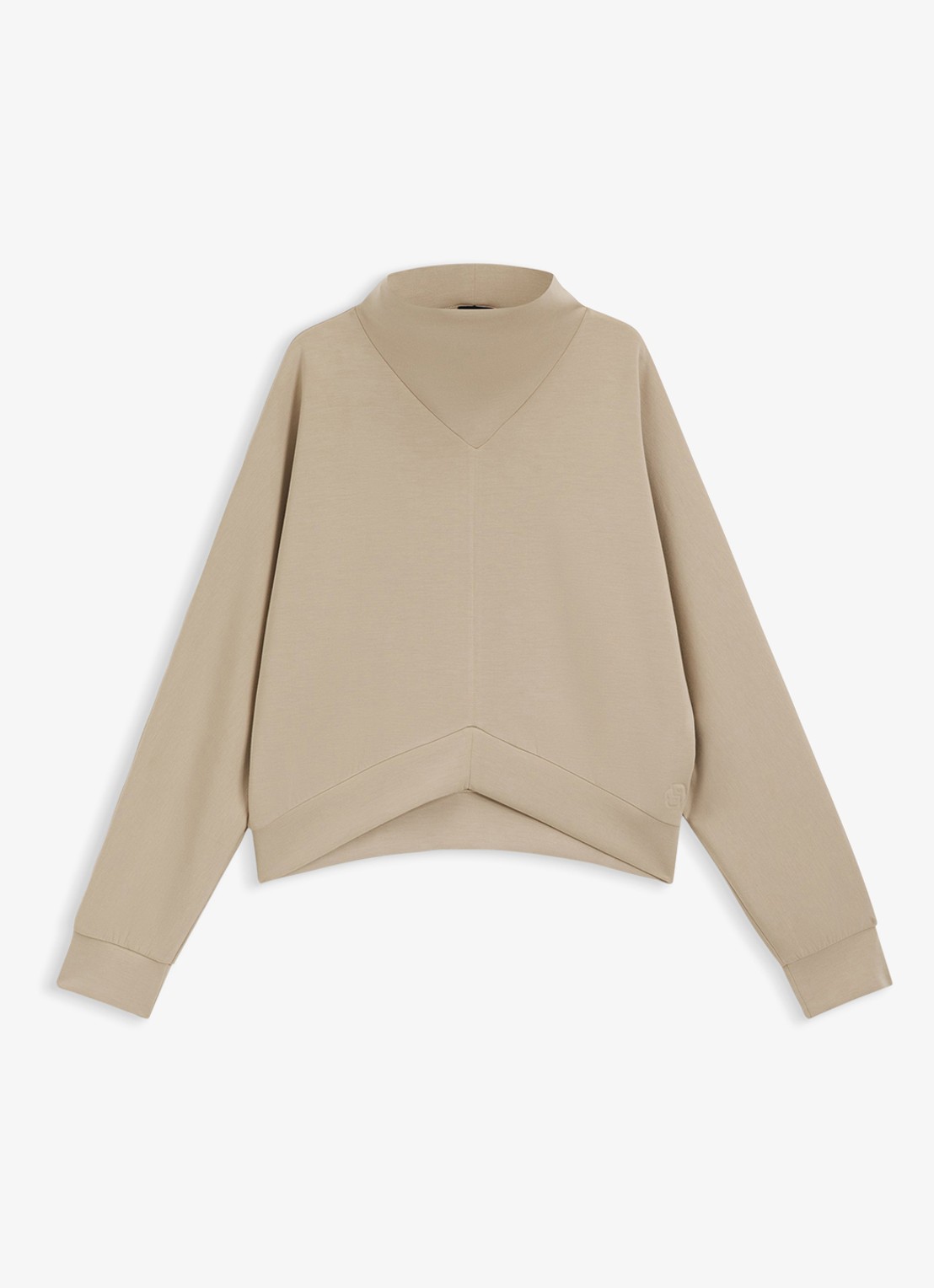 BOSS Sweater met opstaande kraag - voorkant 2 beige