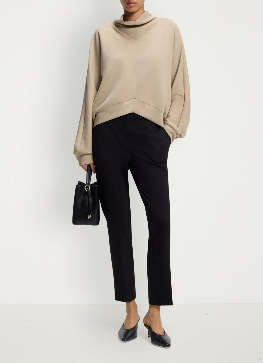 BOSS Sweater met opstaande kraag - voorkant 3 beige