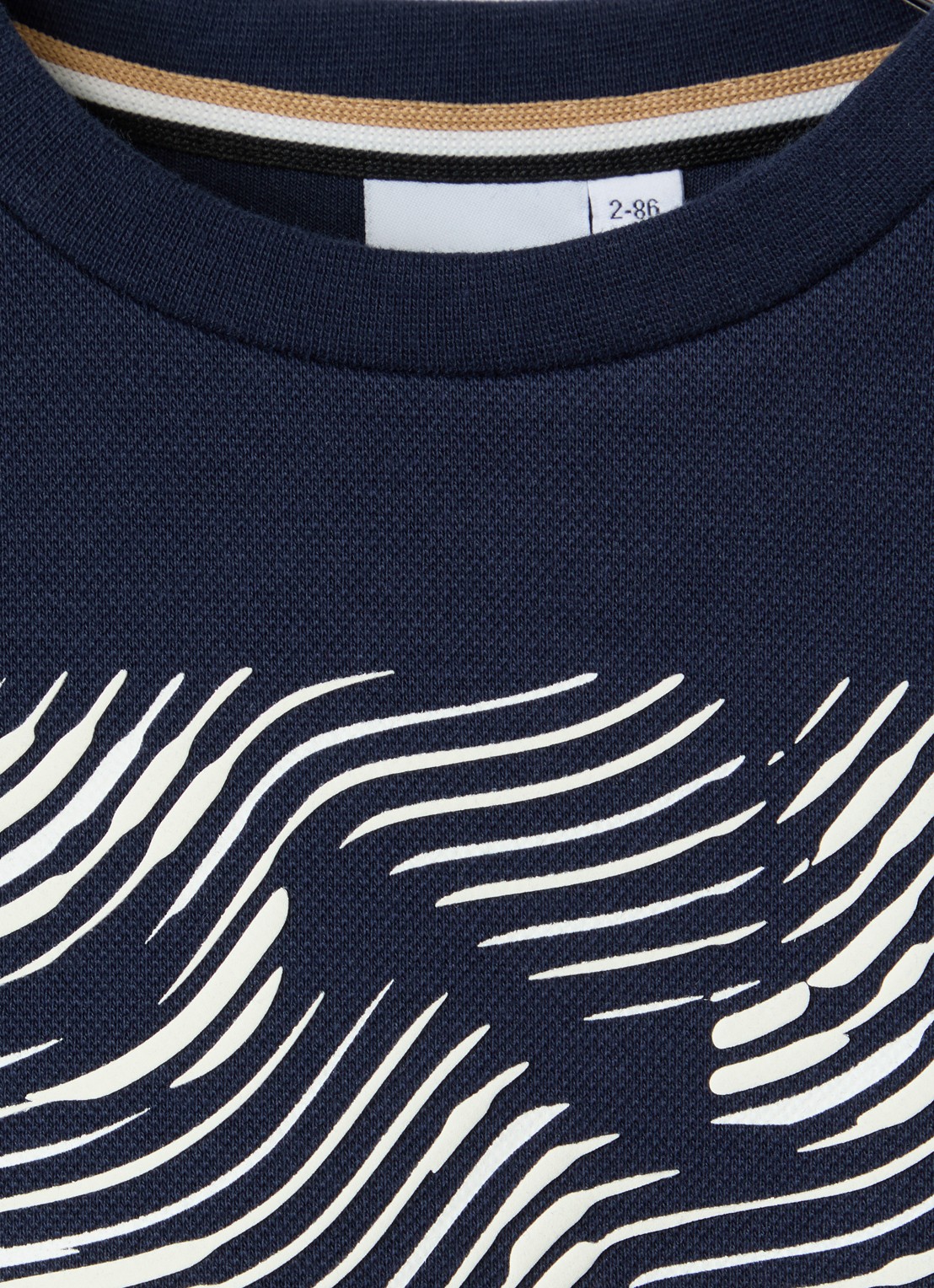 BOSS Sweater met print - detail donkerblauw