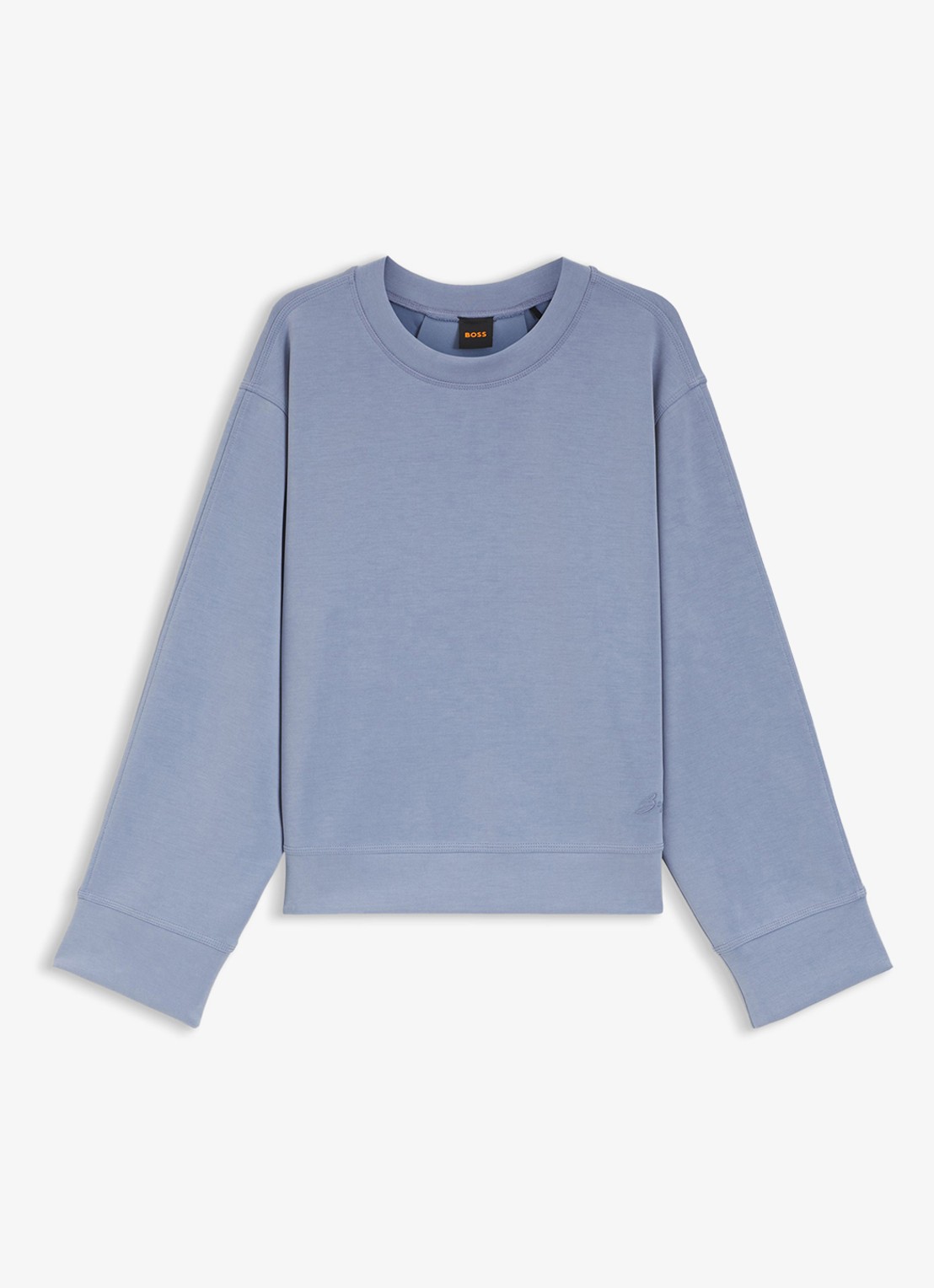 BOSS Sweater met ronde hals - voorkant 3 blauwgrijs