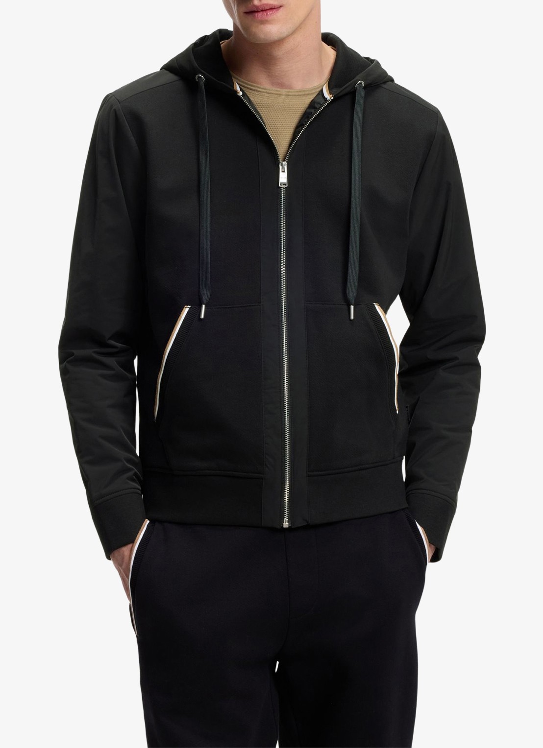 BOSS Sweatvest met capuchon - detail 3 zwart