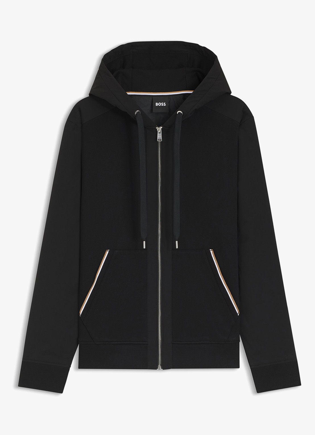 BOSS Sweatvest met capuchon - voorkant zwart