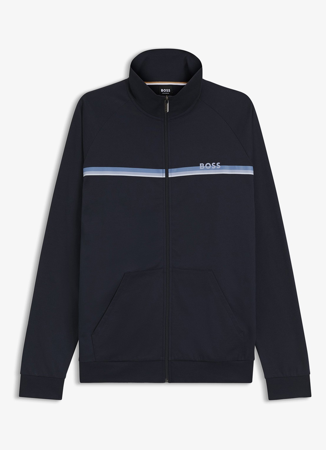 BOSS Sweatvest met logo - voorkant donkerblauw