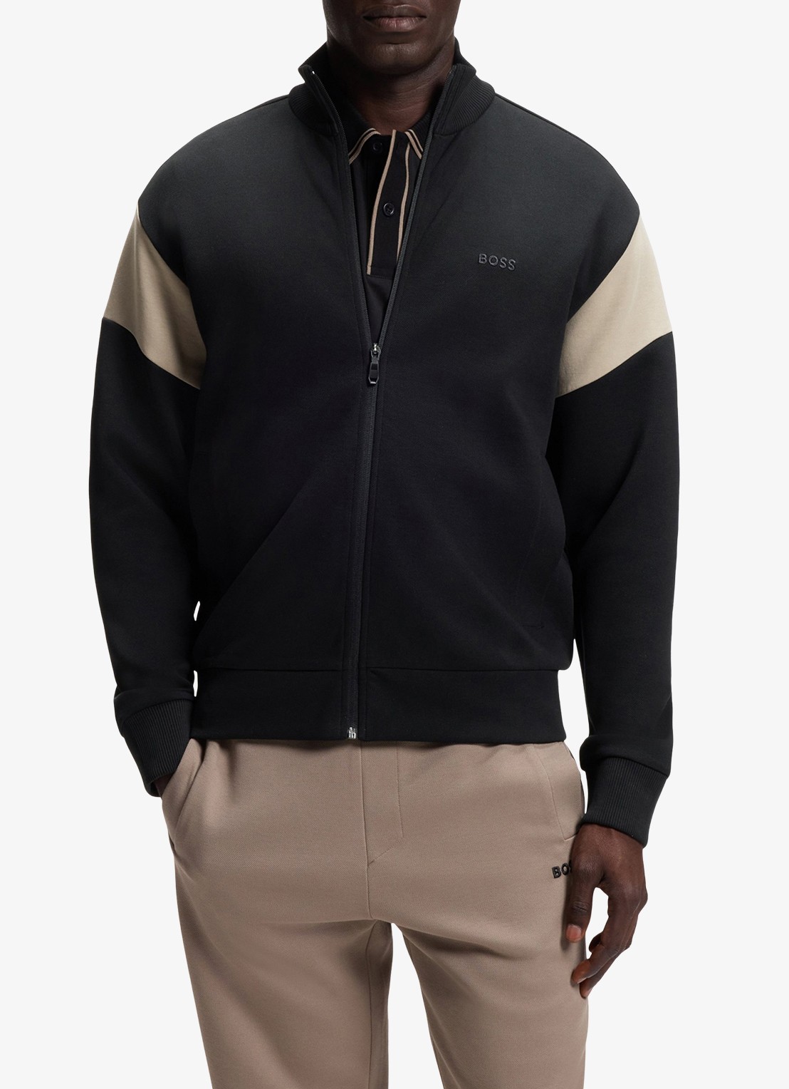BOSS Sweatvest met logo - detail black-002