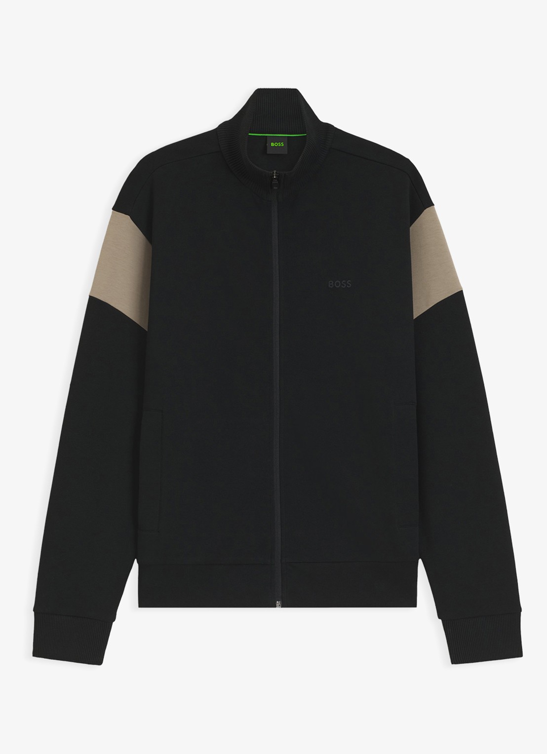 BOSS Sweatvest met logo - voorkant black-002