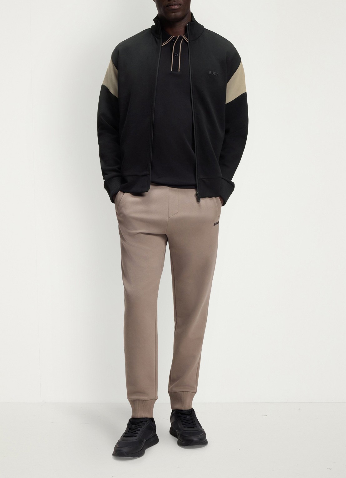 BOSS Sweatvest met logo - voorkant 5 black-002