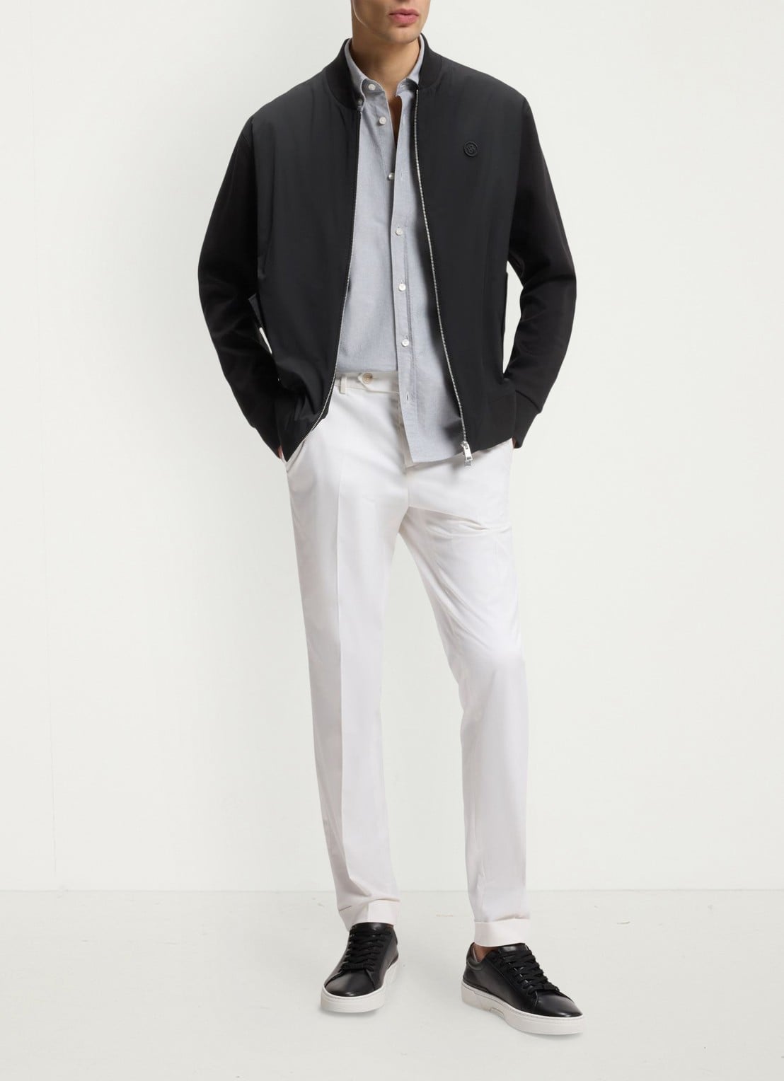 BOSS Sweatvest met logo - voorkant 5 zwart