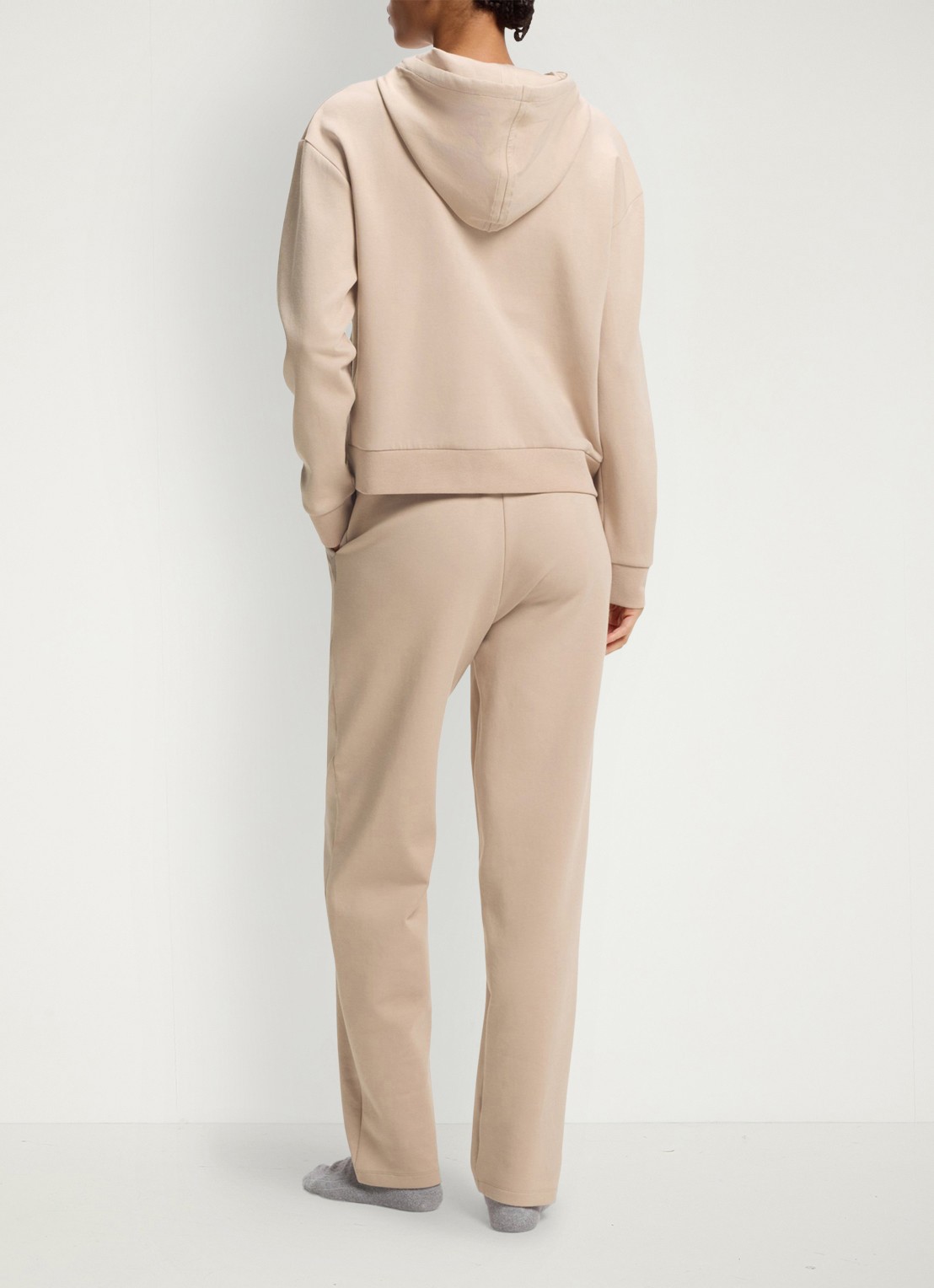 BOSS Sweatvest met logoborduring en capuchon - achterkant 5 light beige-270 / beige