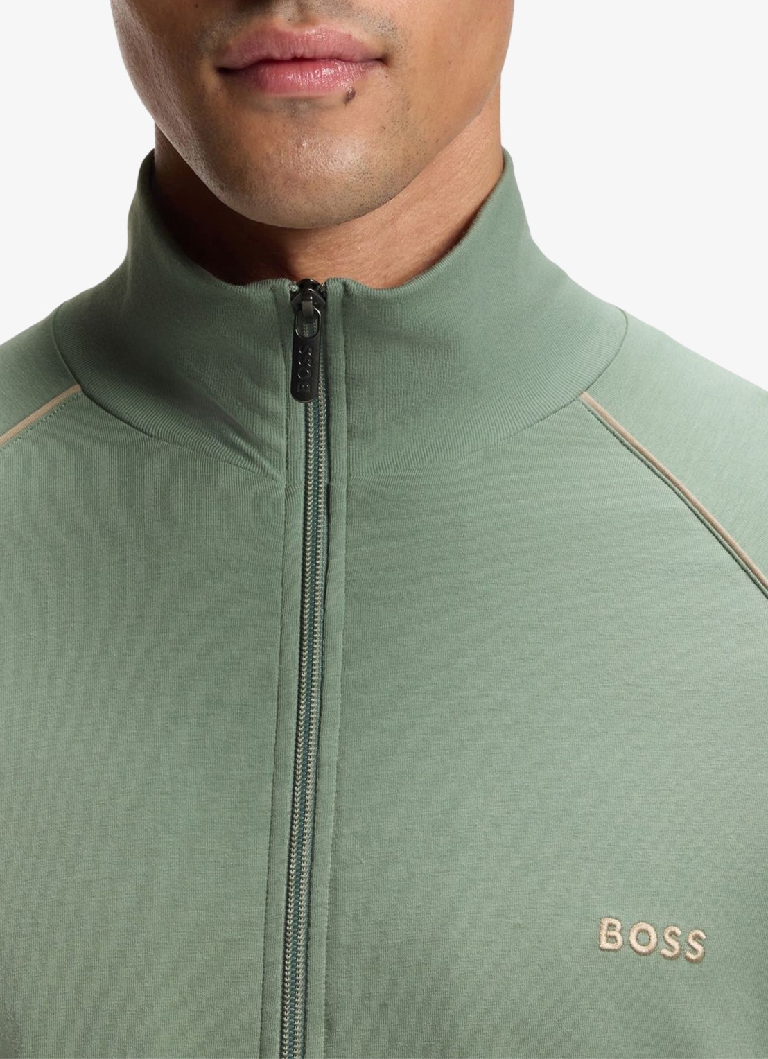 BOSS Sweatvest met logoborduring - detail 5 lichtgroen