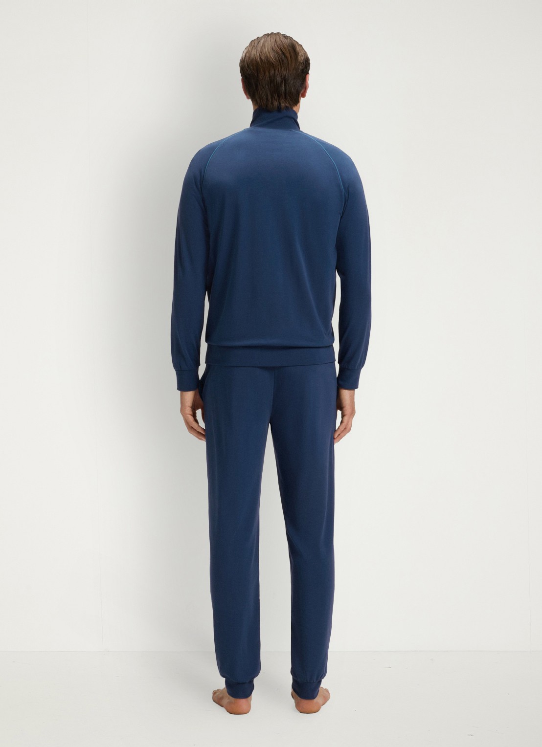BOSS Sweatvest met logoborduring - achterkant 3 open blue-480 / blauw
