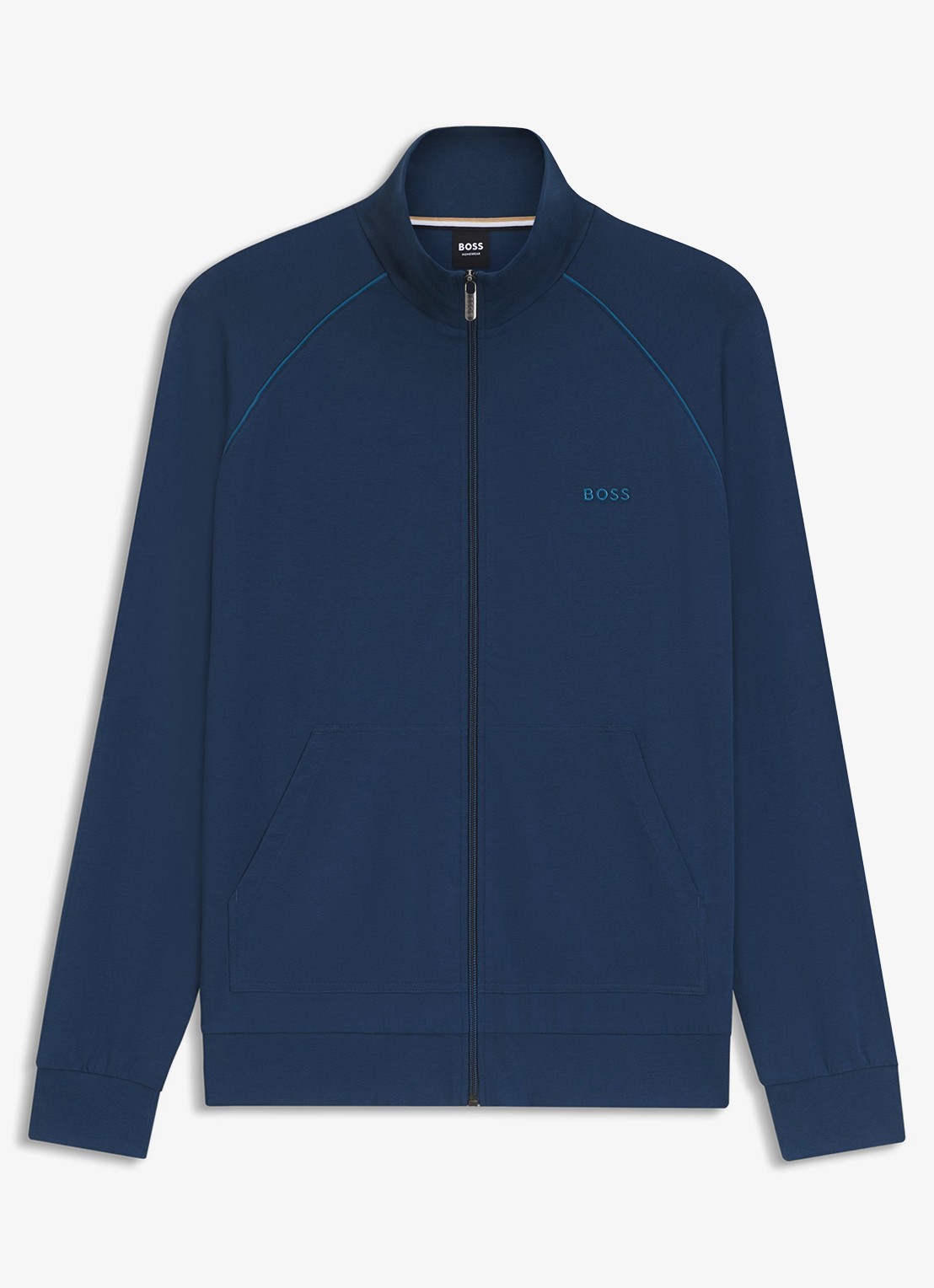 BOSS Sweatvest met logoborduring - voorkant 4 open blue-480 / blauw