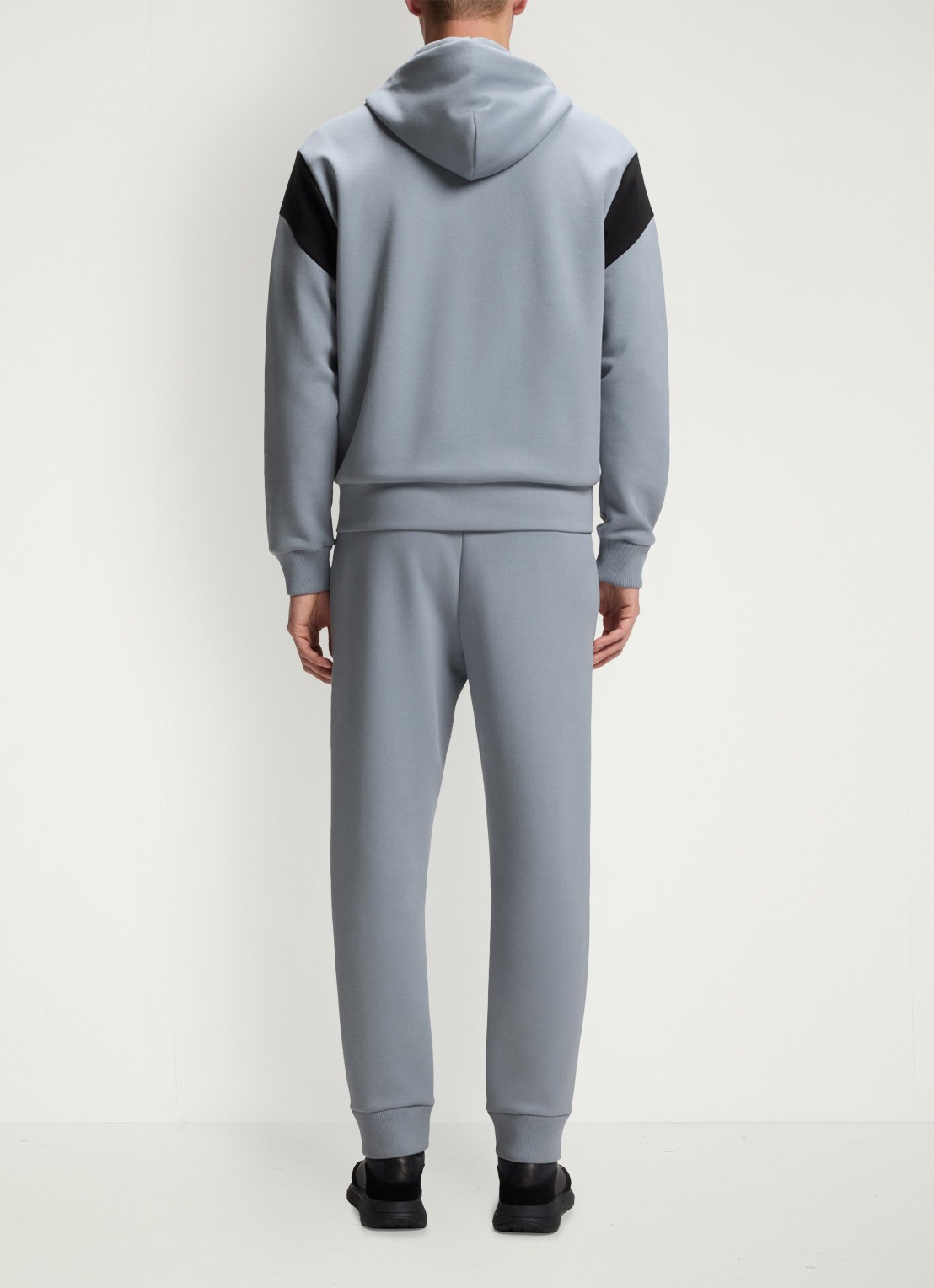 BOSS Sweatvest met steekzakken en capuchon - achterkant dark grey-026