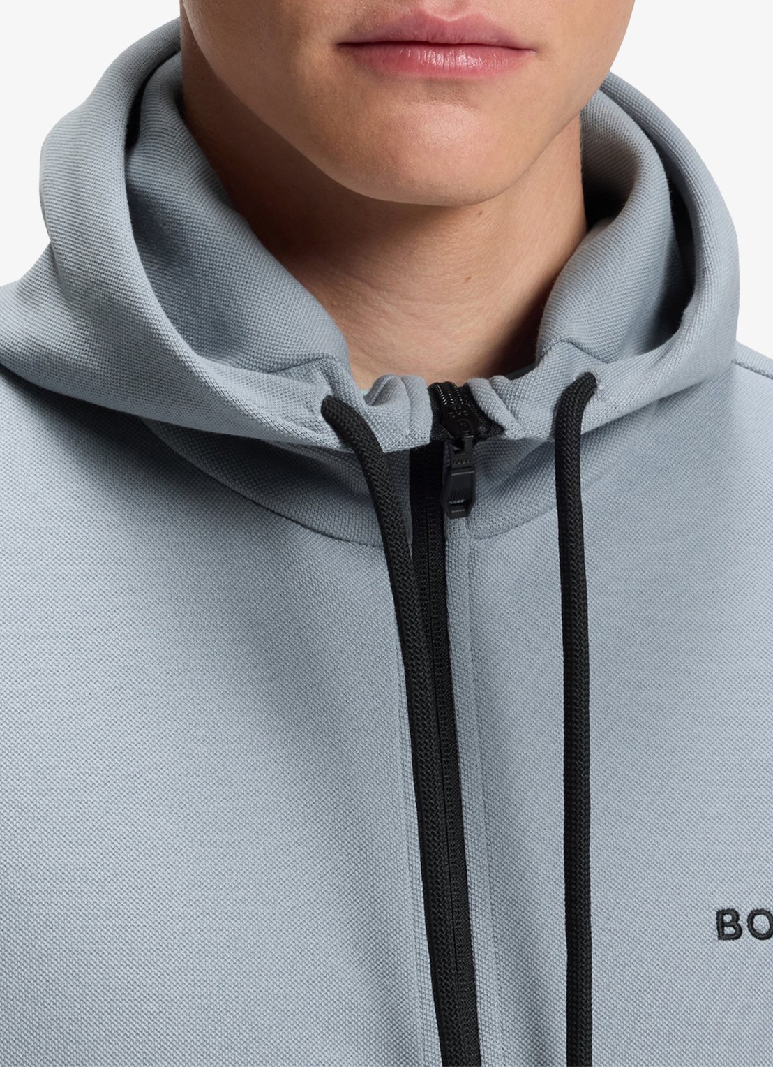 BOSS Sweatvest met steekzakken en capuchon - detail 3 dark grey-026