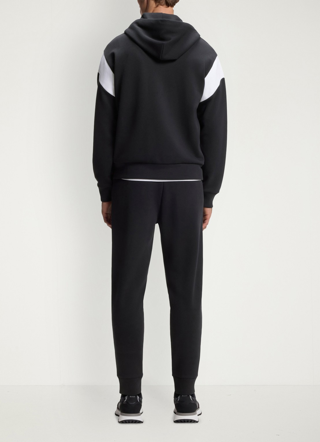 BOSS Sweatvest met steekzakken en capuchon - achterkant donkerblauw