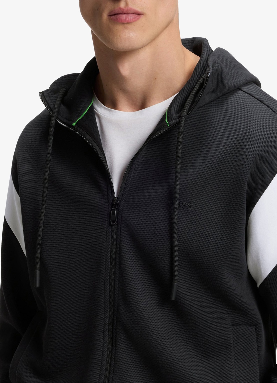 BOSS Sweatvest met steekzakken en capuchon - detail 5 donkerblauw