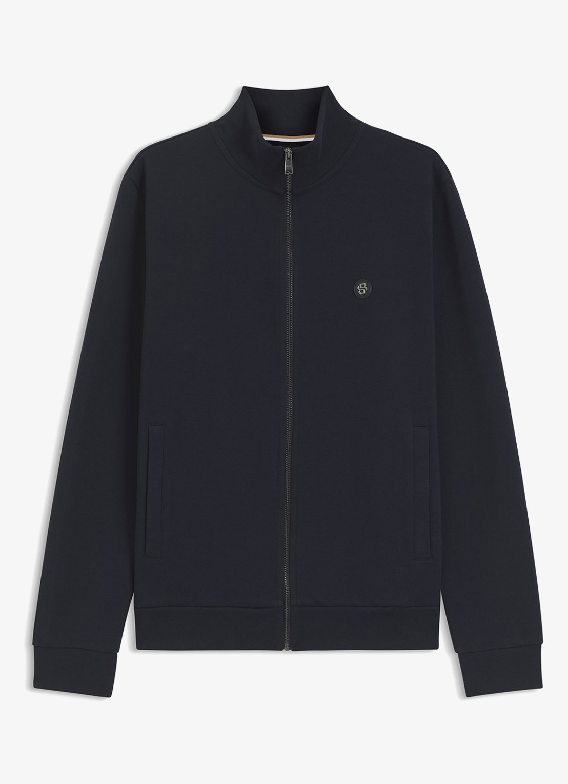 BOSS Sweatvest met steekzakken - voorkant 4 donkerblauw