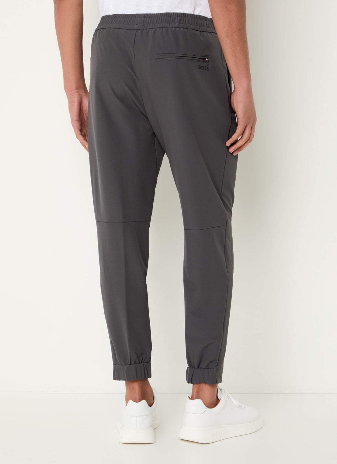BOSS T_Flex tapered fit joggingbroek met steekzakken - achterkant 5 donkergrijs