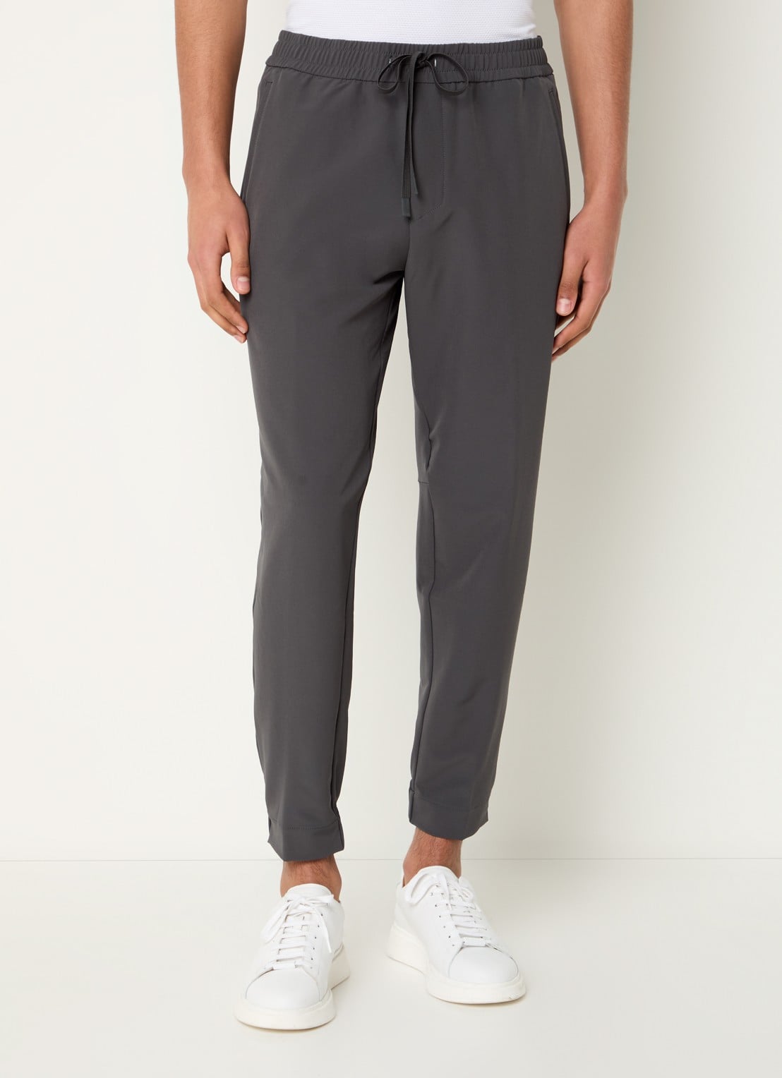 BOSS T_Flex tapered fit joggingbroek met steekzakken - detail 3 donkergrijs