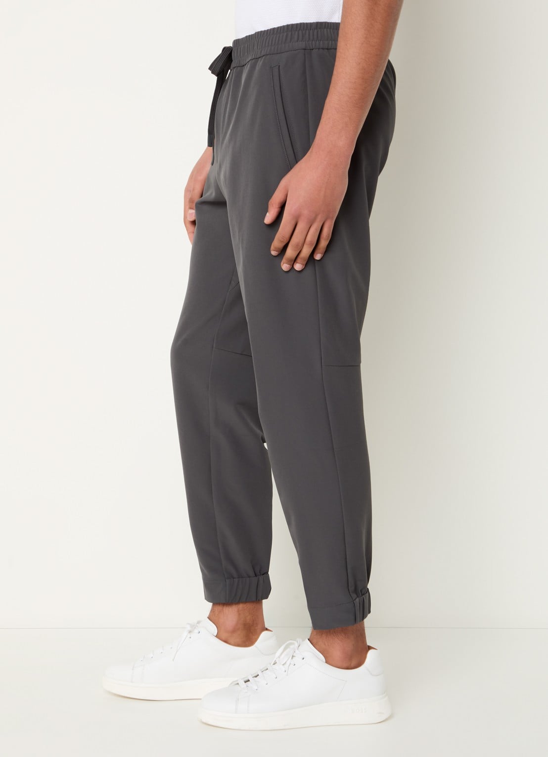 BOSS T_Flex tapered fit joggingbroek met steekzakken - detail 4 donkergrijs