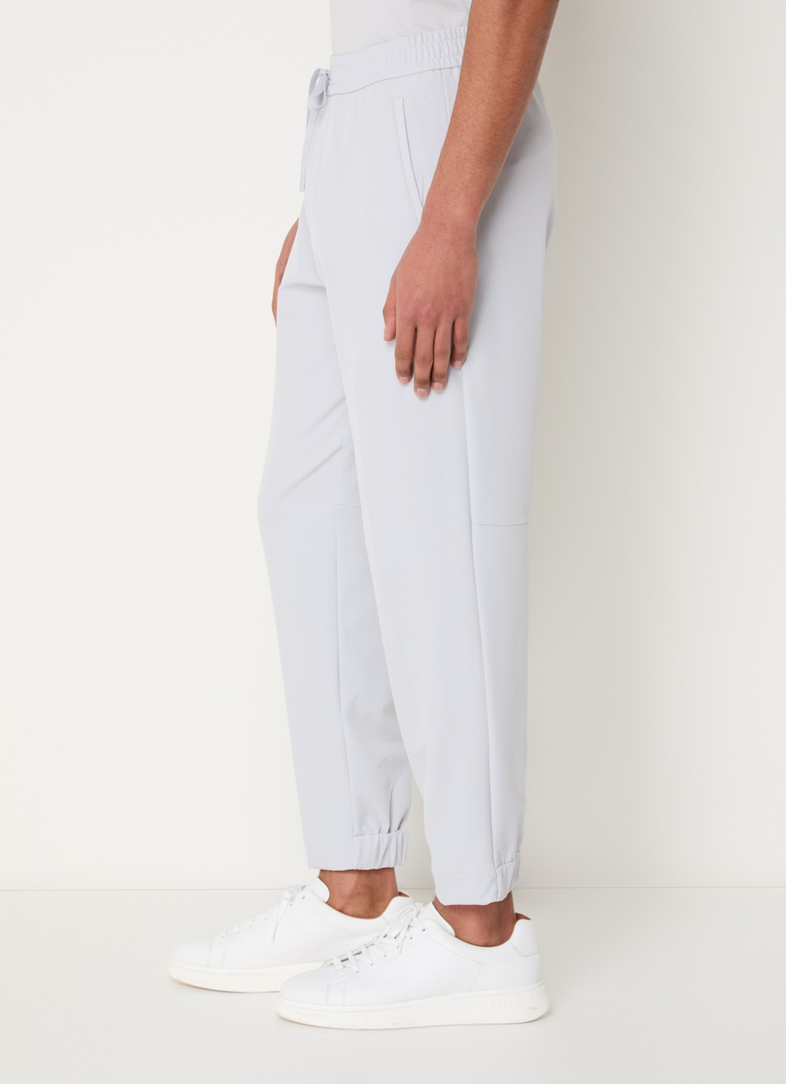 BOSS T_Flex tapered fit joggingbroek met steekzakken - detail 5 lichtgrijs