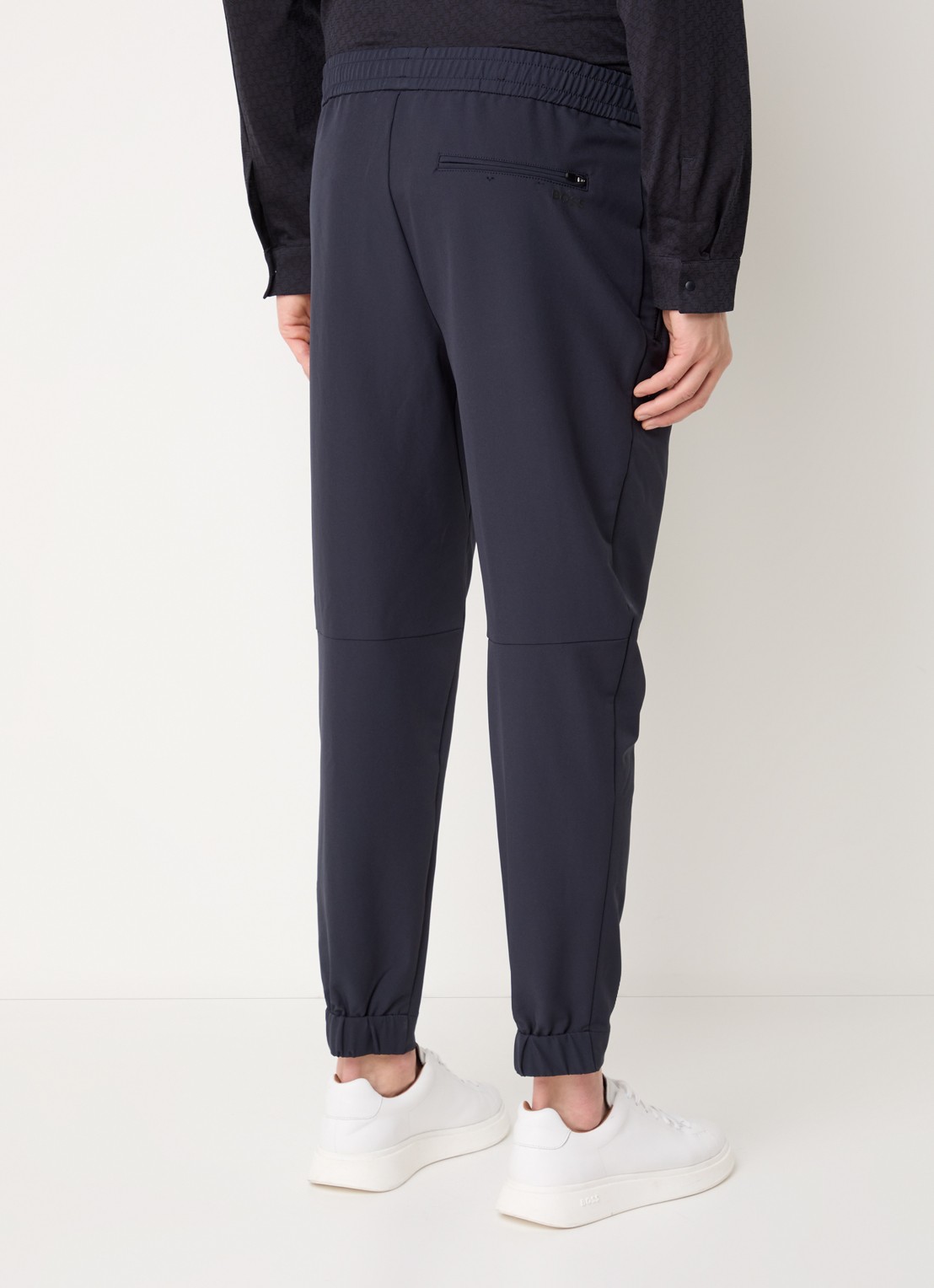 BOSS T_Flex tapered fit joggingbroek met steekzakken - achterkant 3 donkerblauw