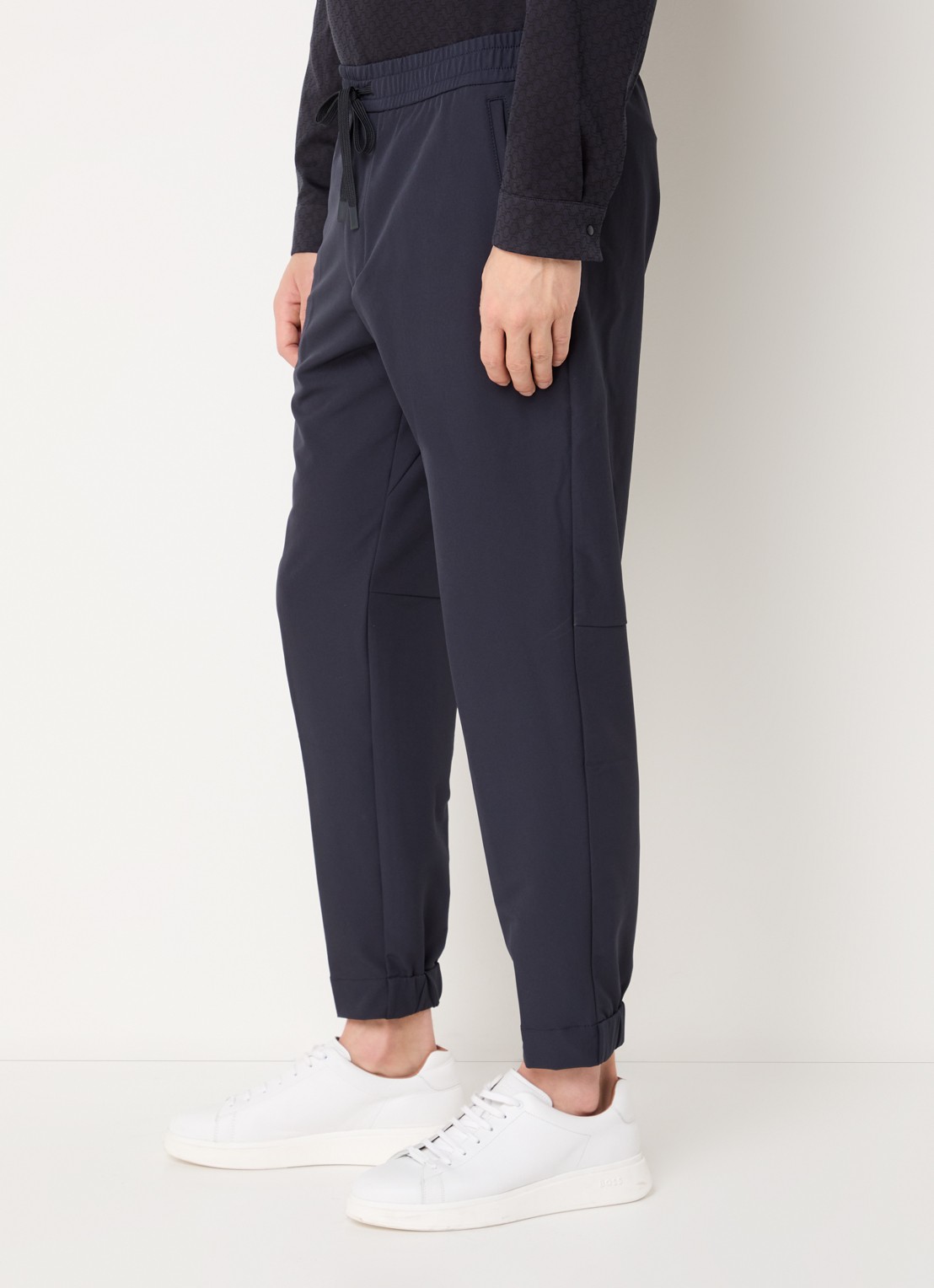 BOSS T_Flex tapered fit joggingbroek met steekzakken - detail 5 donkerblauw