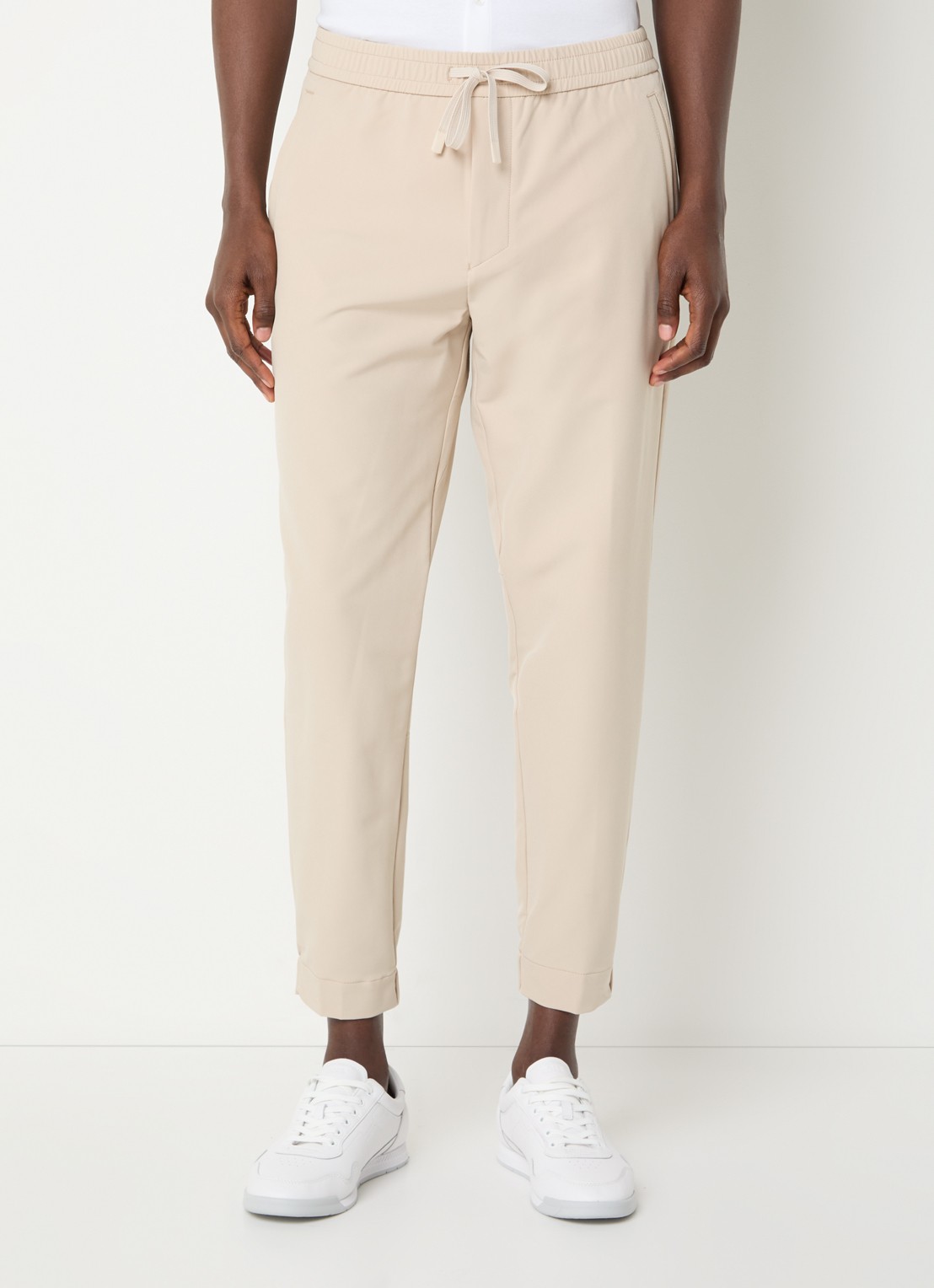 BOSS T_Flex tapered fit joggingbroek met steekzakken - detail 3 beige