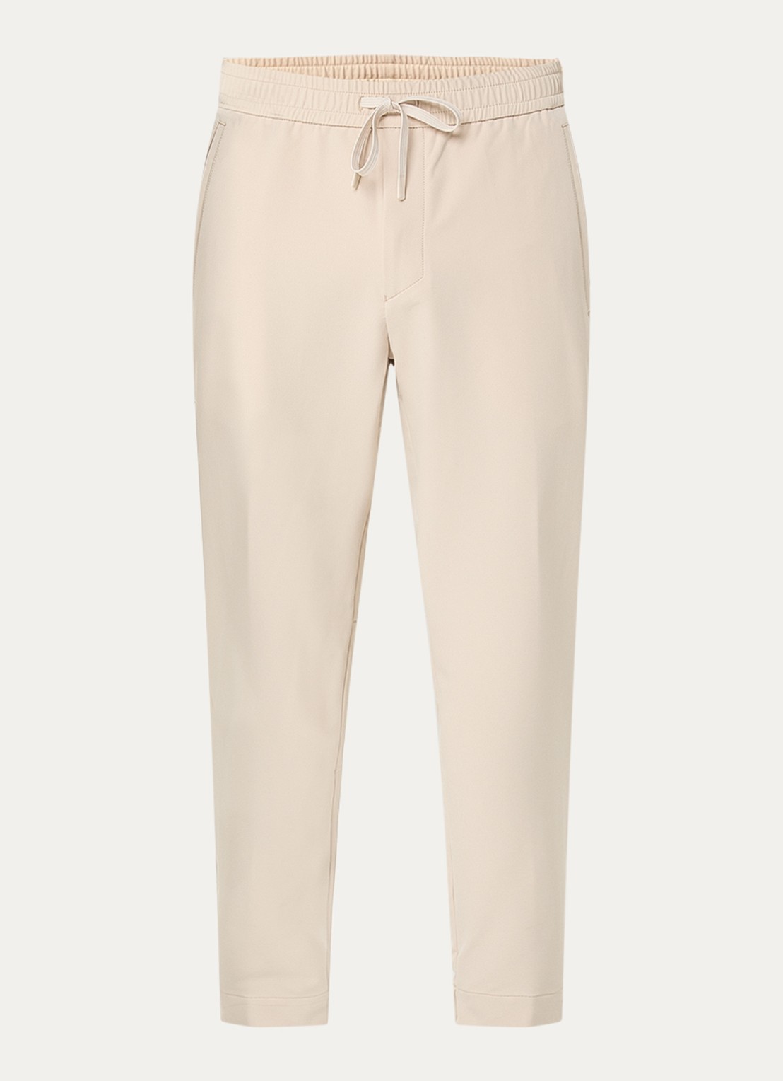 BOSS T_Flex tapered fit joggingbroek met steekzakken - voorkant beige