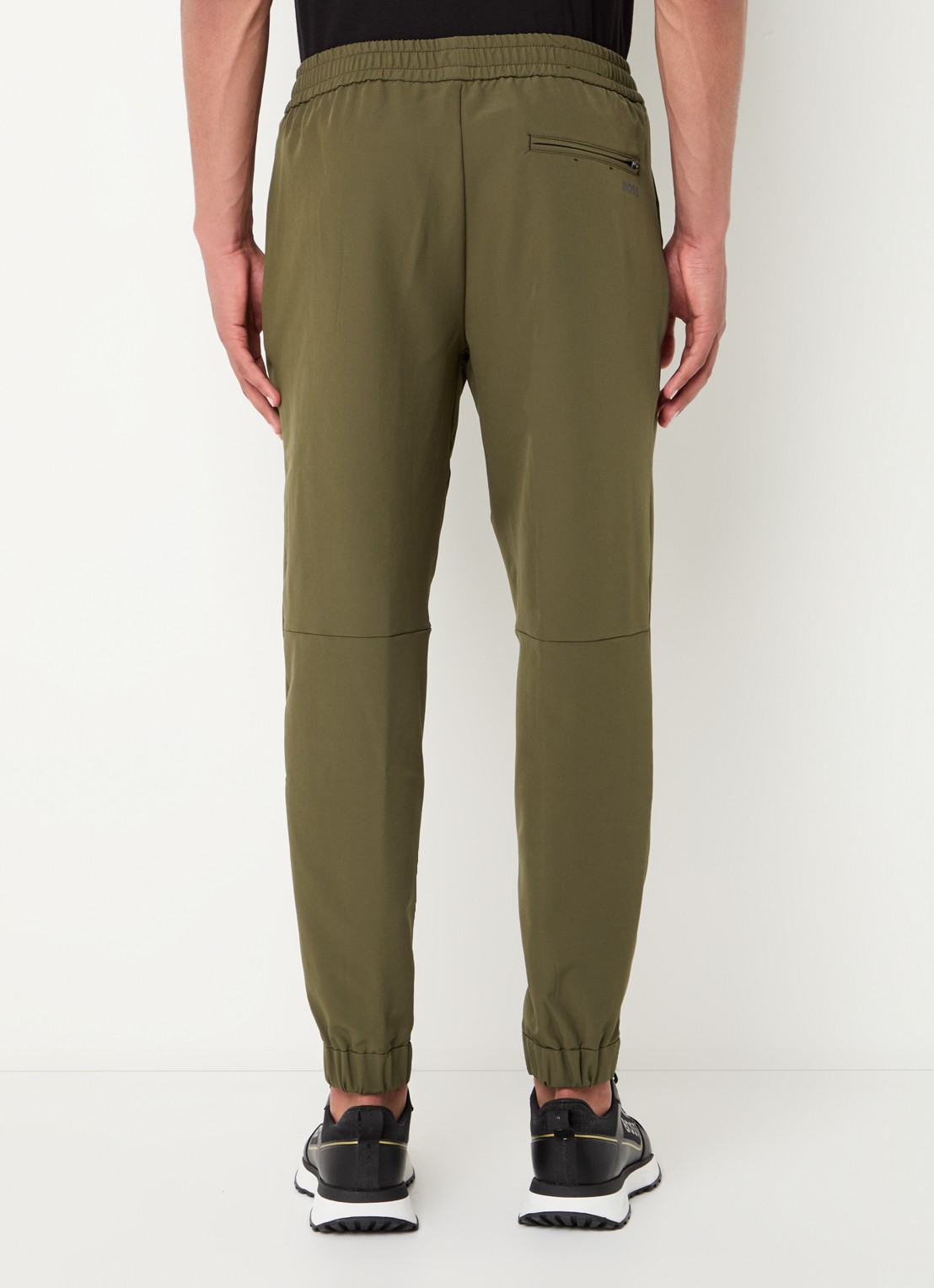 BOSS T_Flex tapered fit joggingbroek met steekzakken - achterkant legergroen