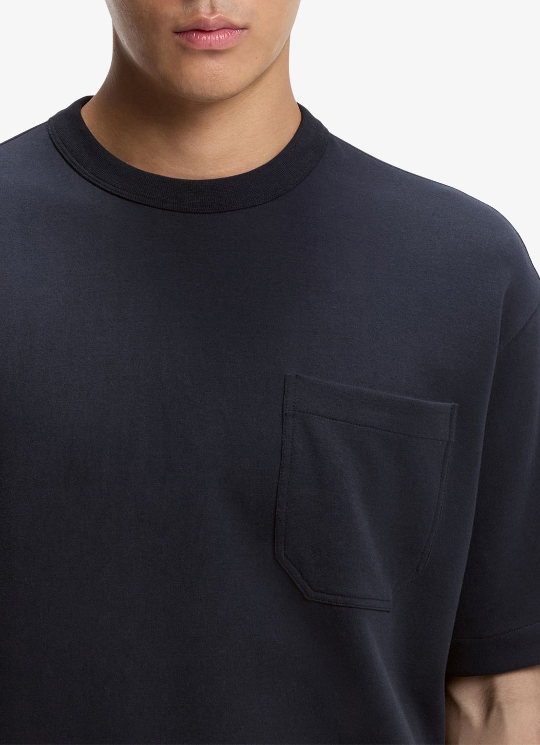 BOSS T-shirt met borstzak - detail 2 blauw