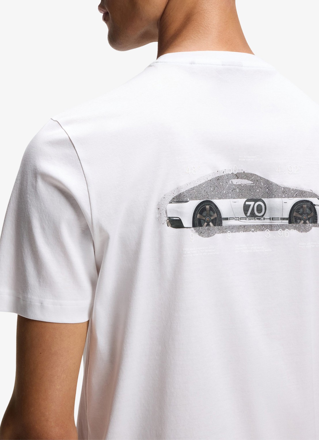 BOSS T-shirt met logo- en backprint - detail 5 wit