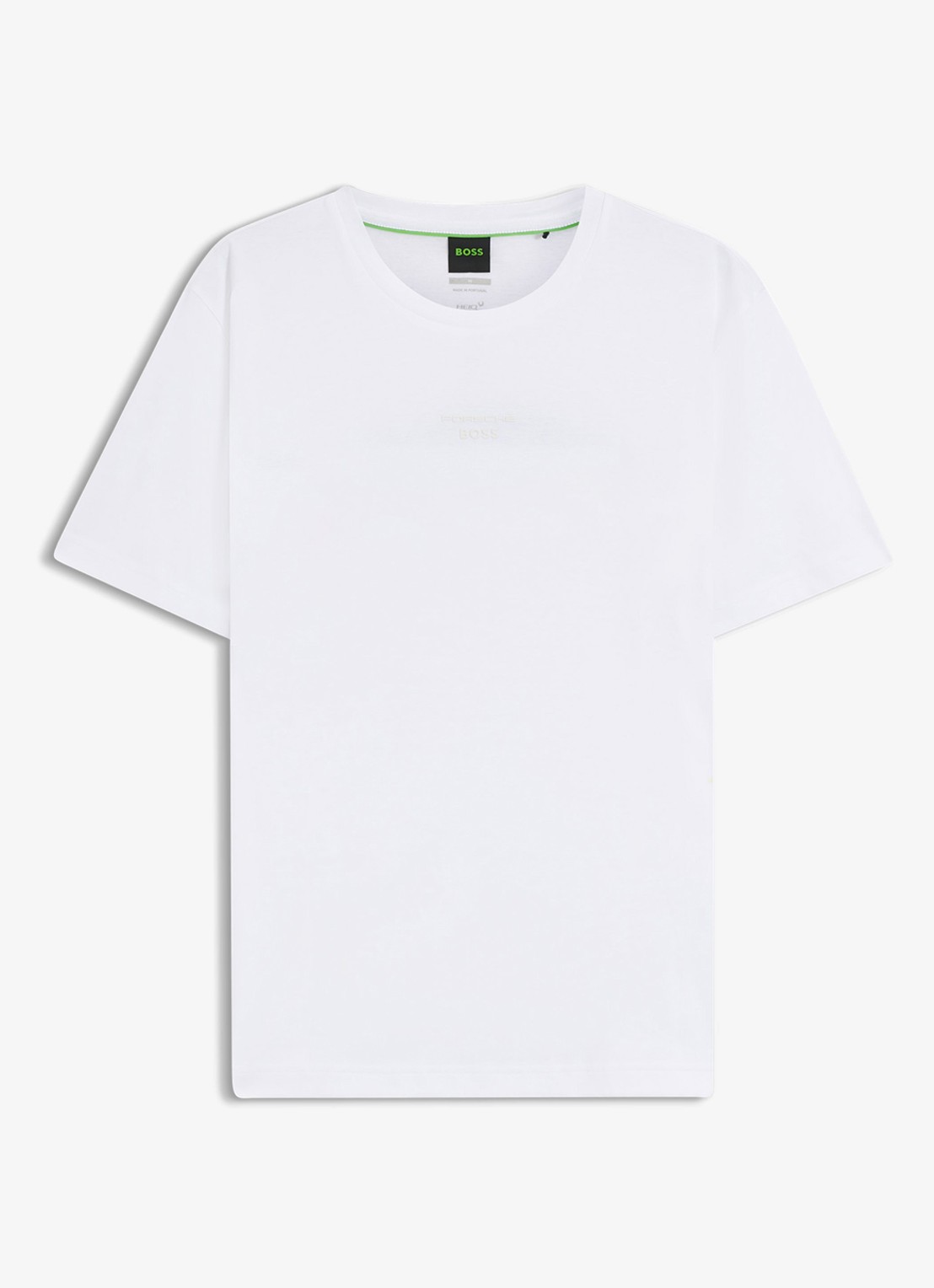 BOSS T-shirt met logo- en backprint - voorkant 2 wit