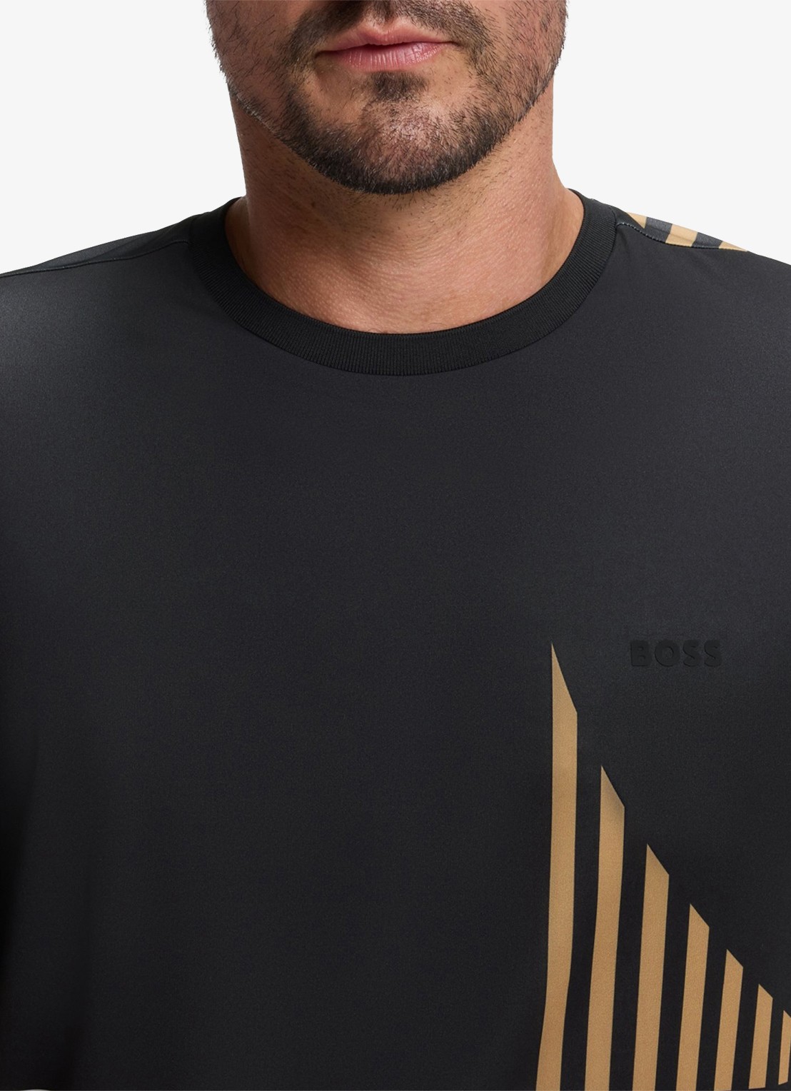 BOSS T-shirt met logo- en backprint - detail 2 zwart