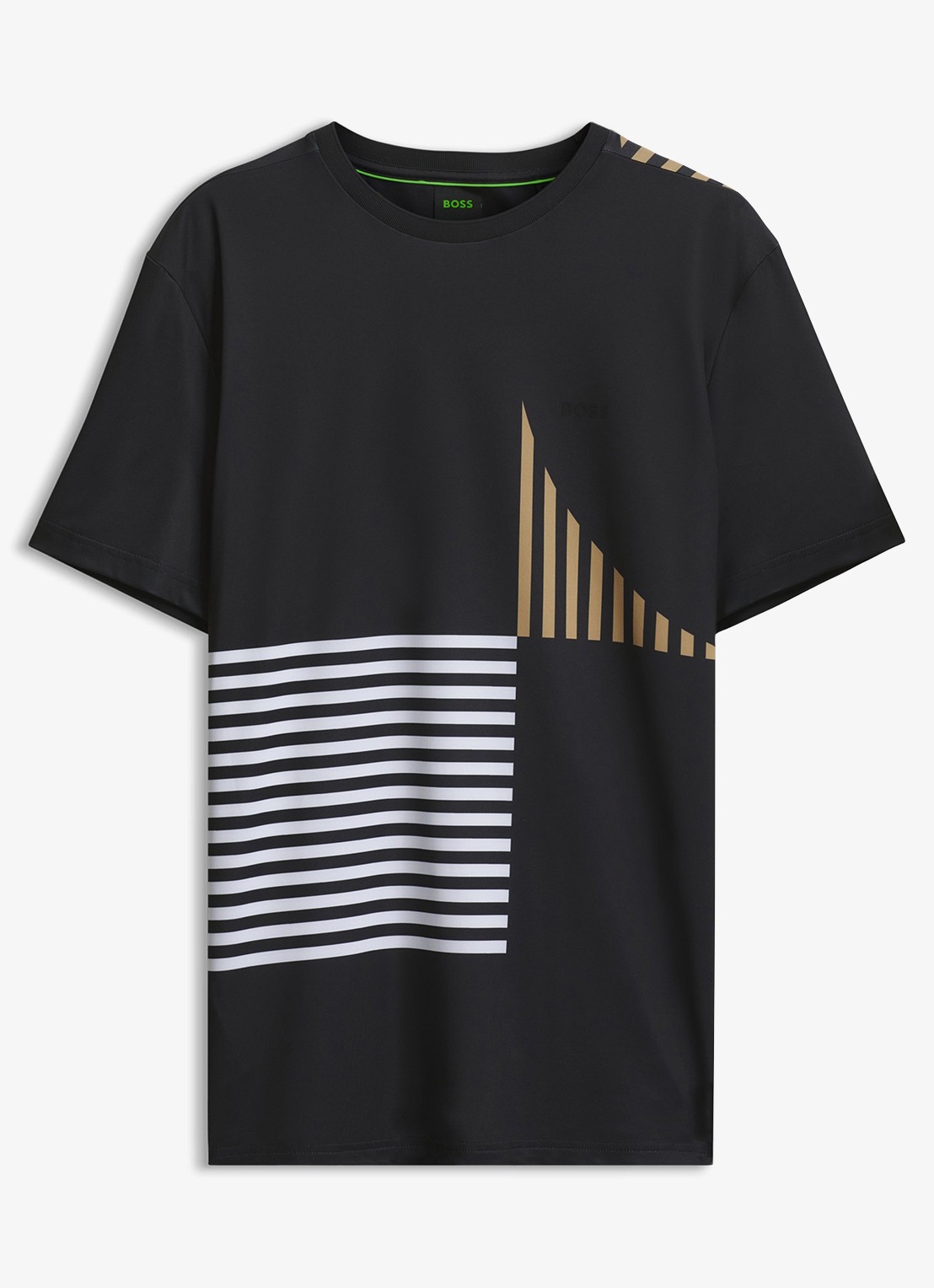 BOSS T-shirt met logo- en backprint - voorkant 4 zwart