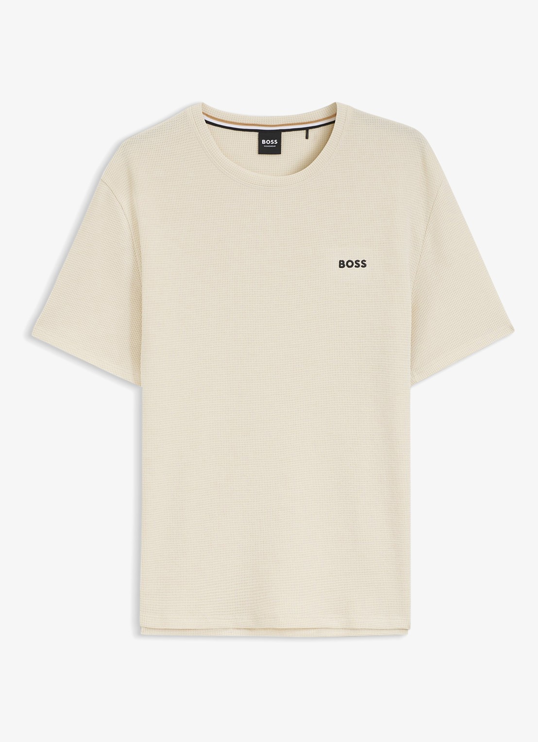 BOSS T-shirt met logo en structuur - voorkant 4 beige