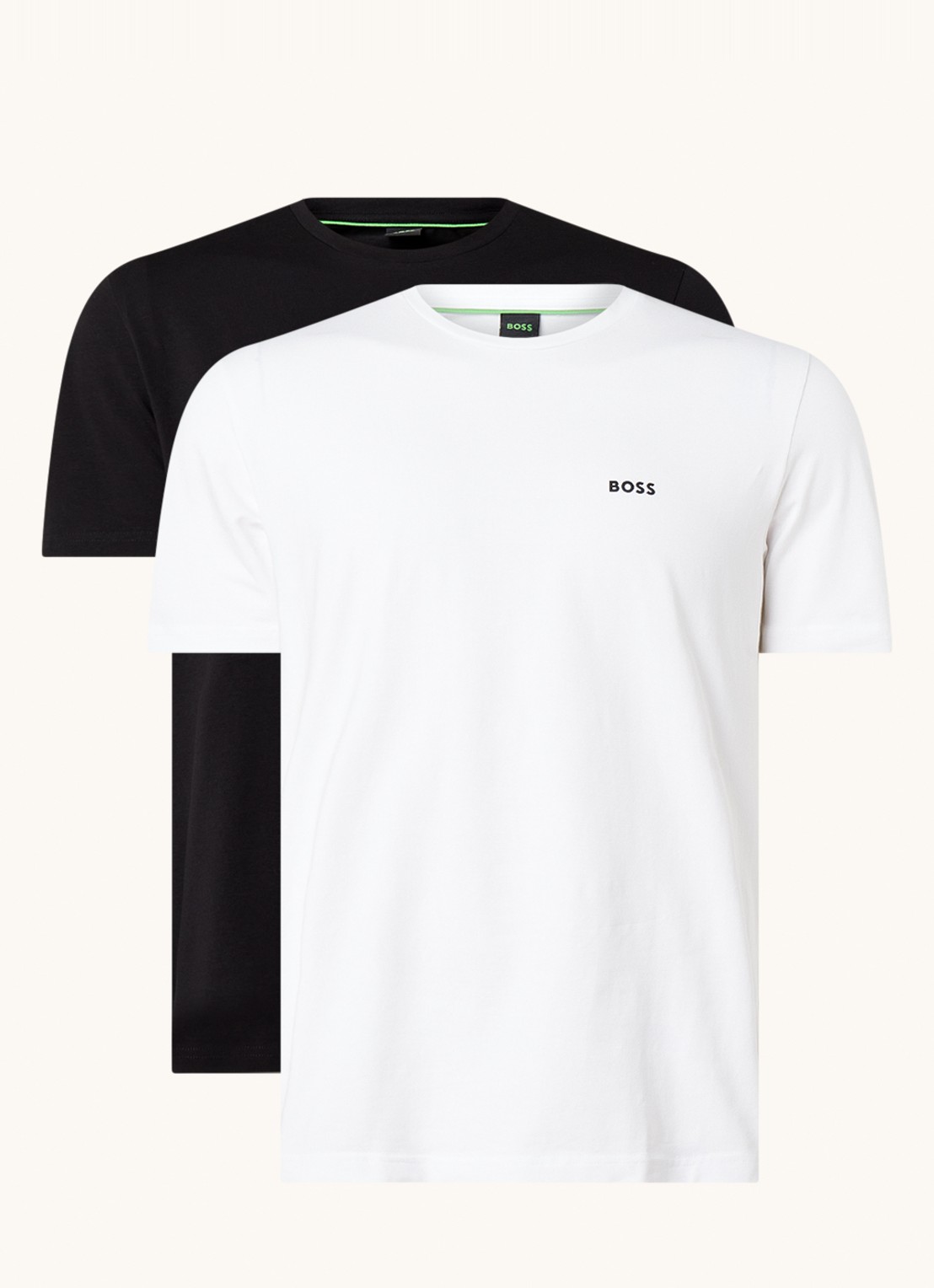 BOSS T-shirt met logo in 2-pack - voorkant wit